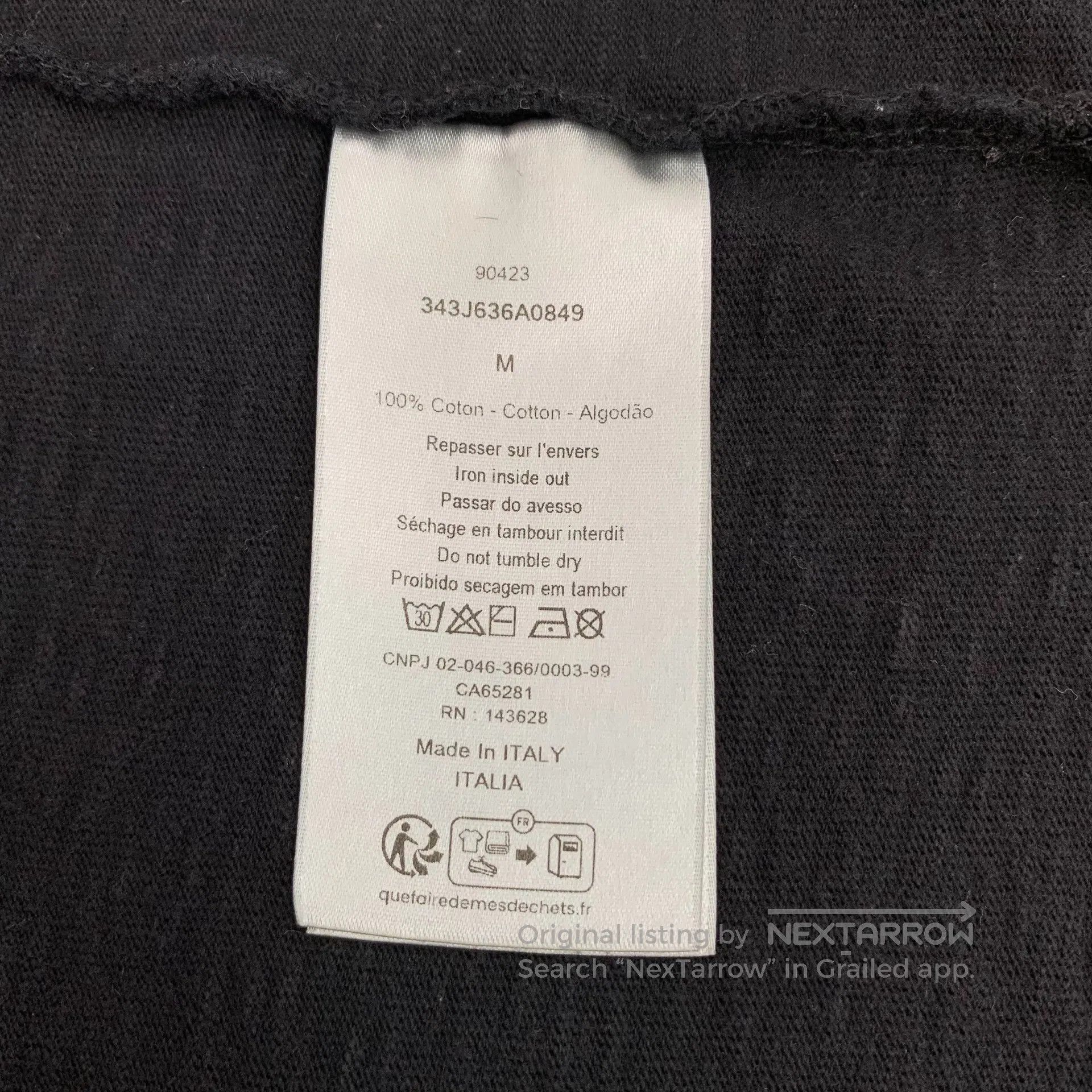 Dior Dior Black Vintage Hole Logo Letter Print Cotton Crew Neck Size US M / EU 48-50 / 2 - 7 Thumbnail