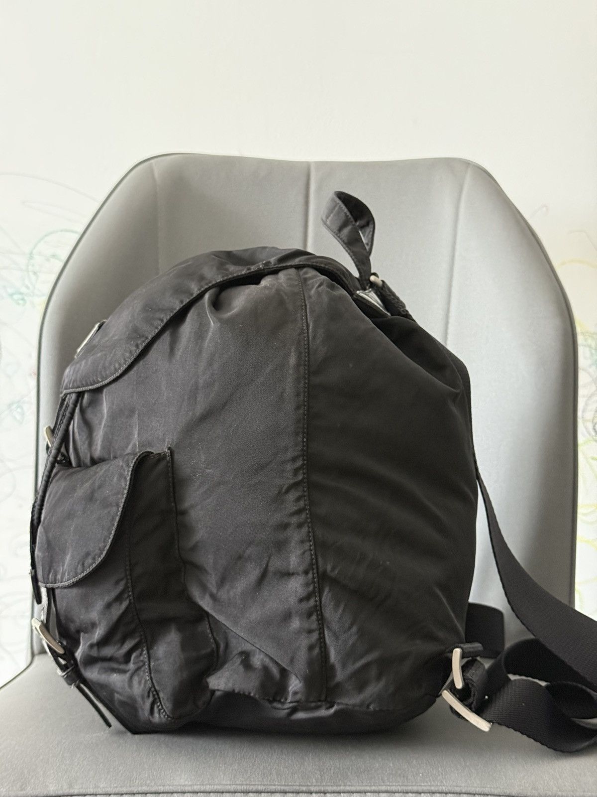 Prada Vintage Prada Black Large Backpack Size ONE SIZE - 4 Thumbnail