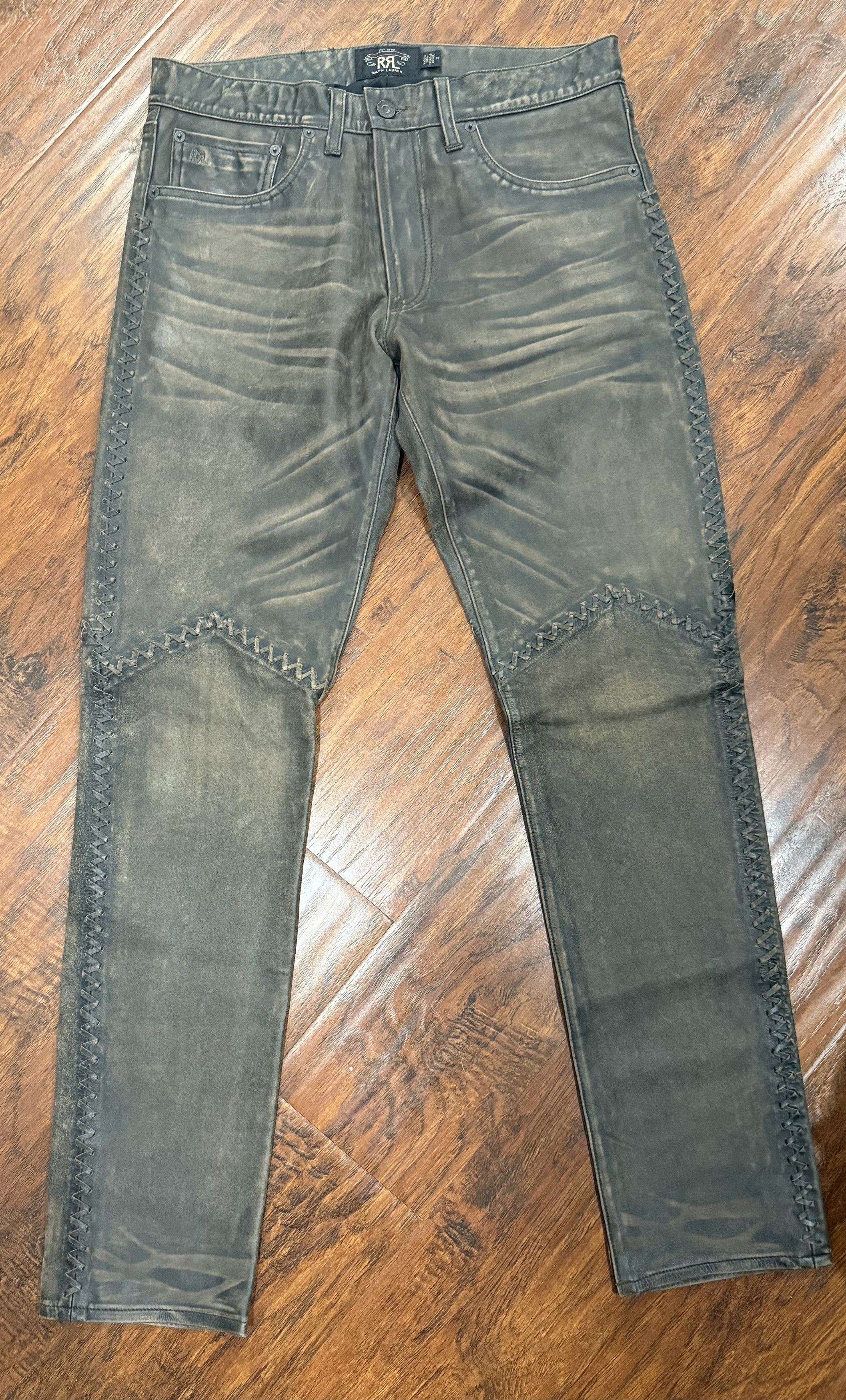RRL Ralph Lauren LEATHER rrl ralph lauren pant from his Colorado ranch. Size US 32 / EU 48 - 2 Thumbnail