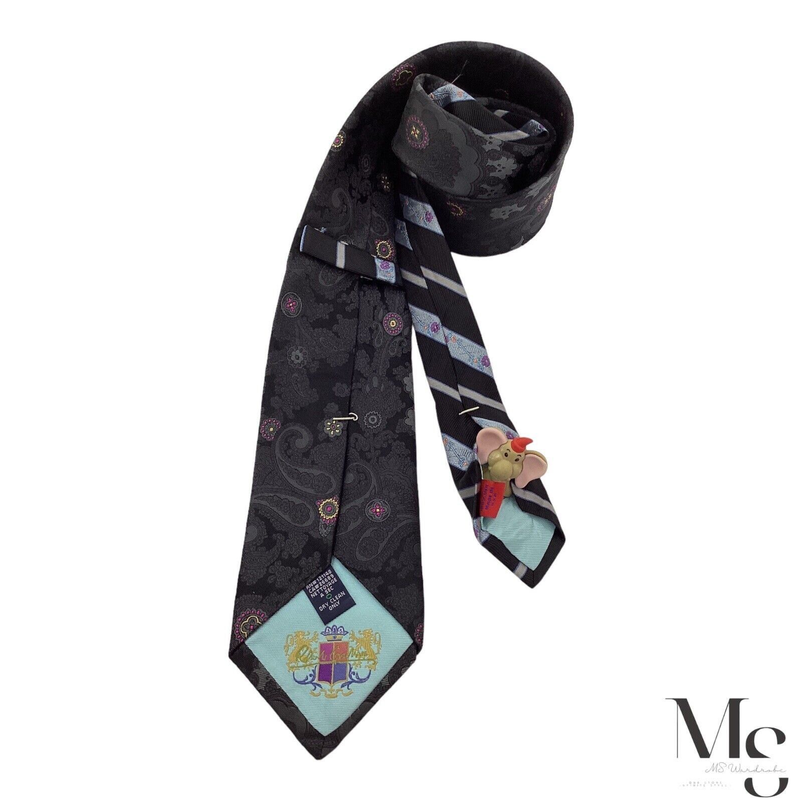 Robert Graham ROBERT GRAHAM Black Paisley Silk Tie Made In USA W: 3.5" E C Size ONE SIZE - 1 Thumbnail