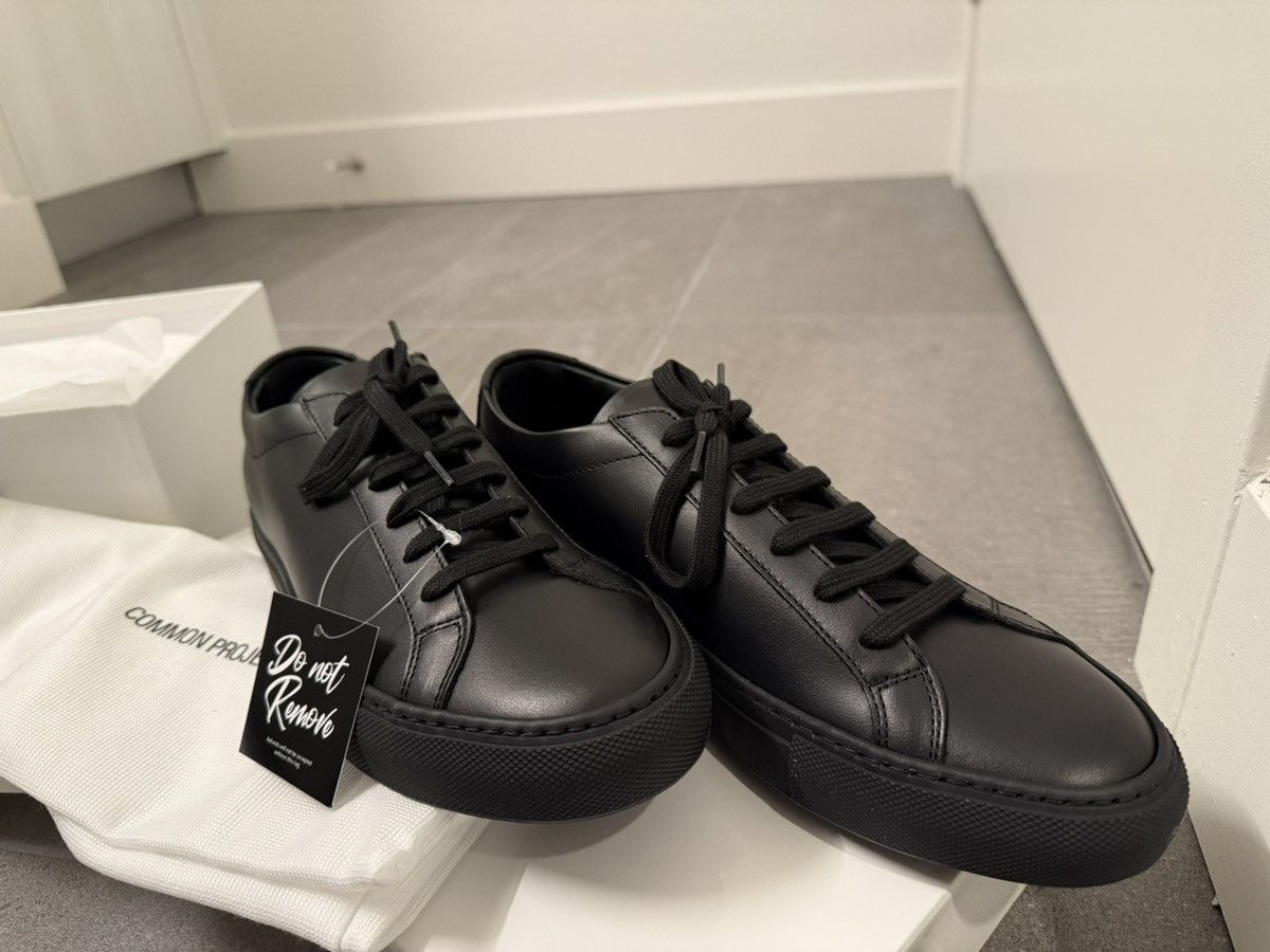 Common Projects Black Achilles Low Leather Sneakers Size 39 Size US 9 / IT 39 - 3 Thumbnail