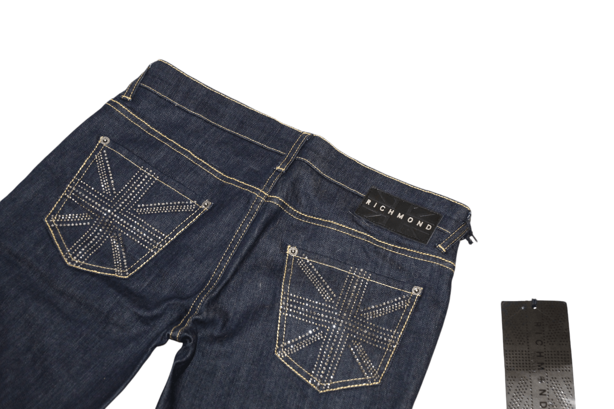 John Richmond Richmond Denim Slim Fit Rhinestones Trim Bermuda Shorts Size US 28 / EU 44 - 16 Thumbnail