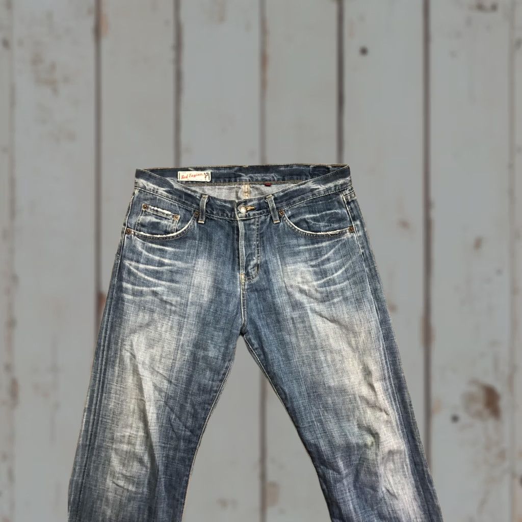 Denime Red Engine Jeans Womens 29 Blue Boyfriend Distressed Relaxed Fit Denim Made USA Size 29" - 1 Thumbnail