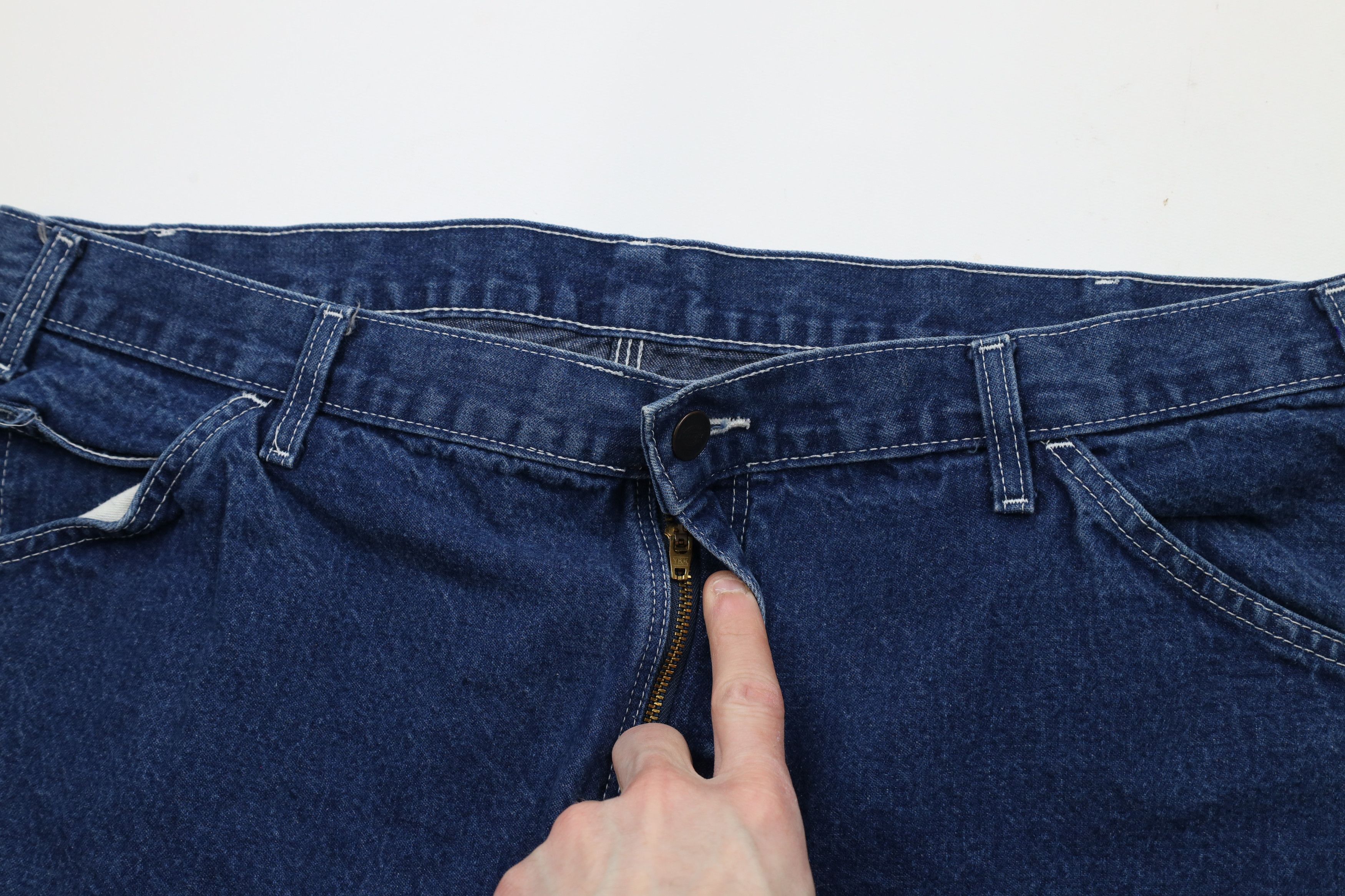 Dickies × Vintage Vintage 90s Dickies Spell Out Wide Leg Dungaree Denim Jeans Size US 40 / EU 56 - 7 Thumbnail