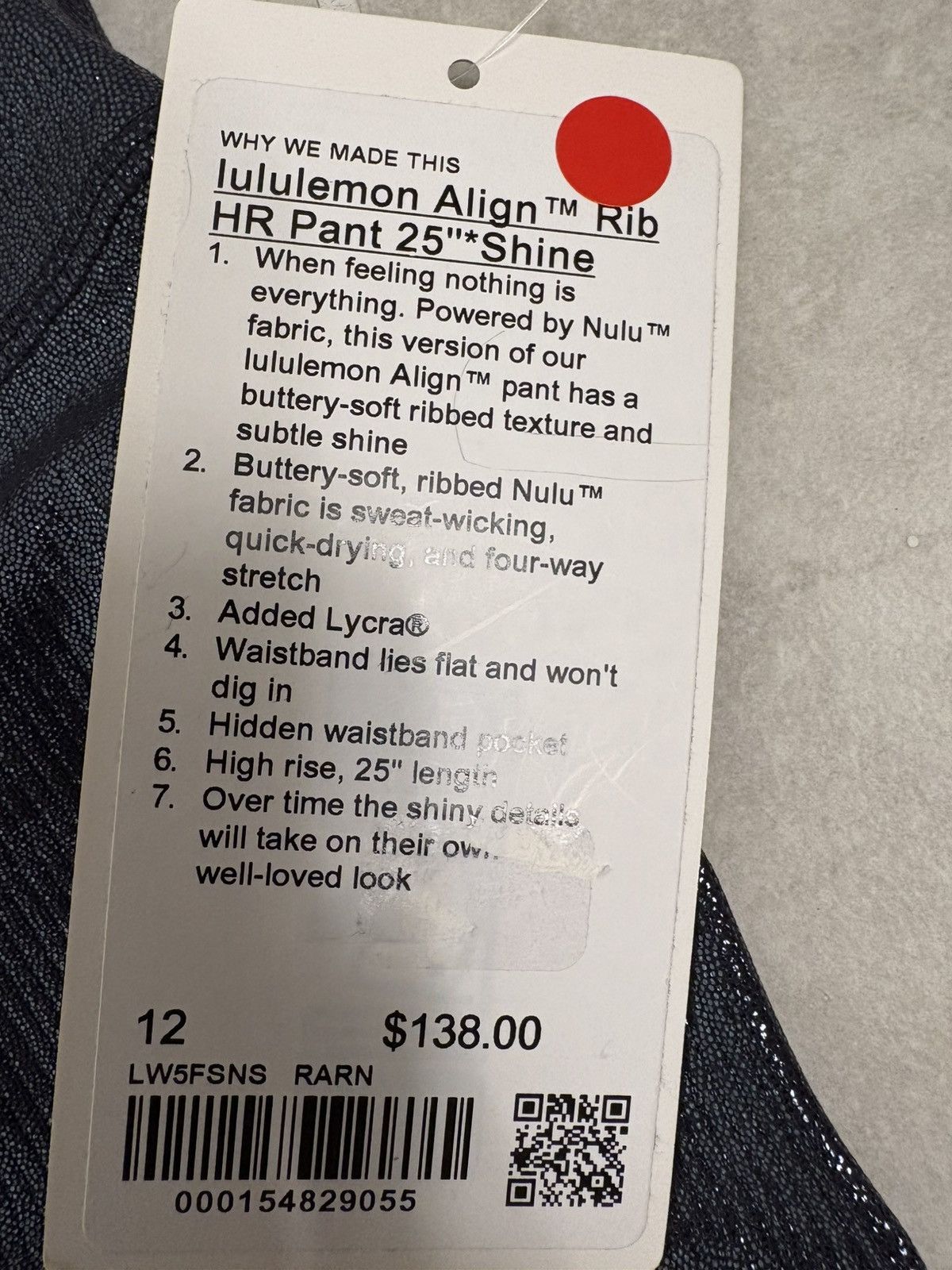 Lululemon Lululemon Align Ribbed HR 25’’ Radiate Foil Size 12 Size 34" / US 12 / IT 48 - 4 Thumbnail