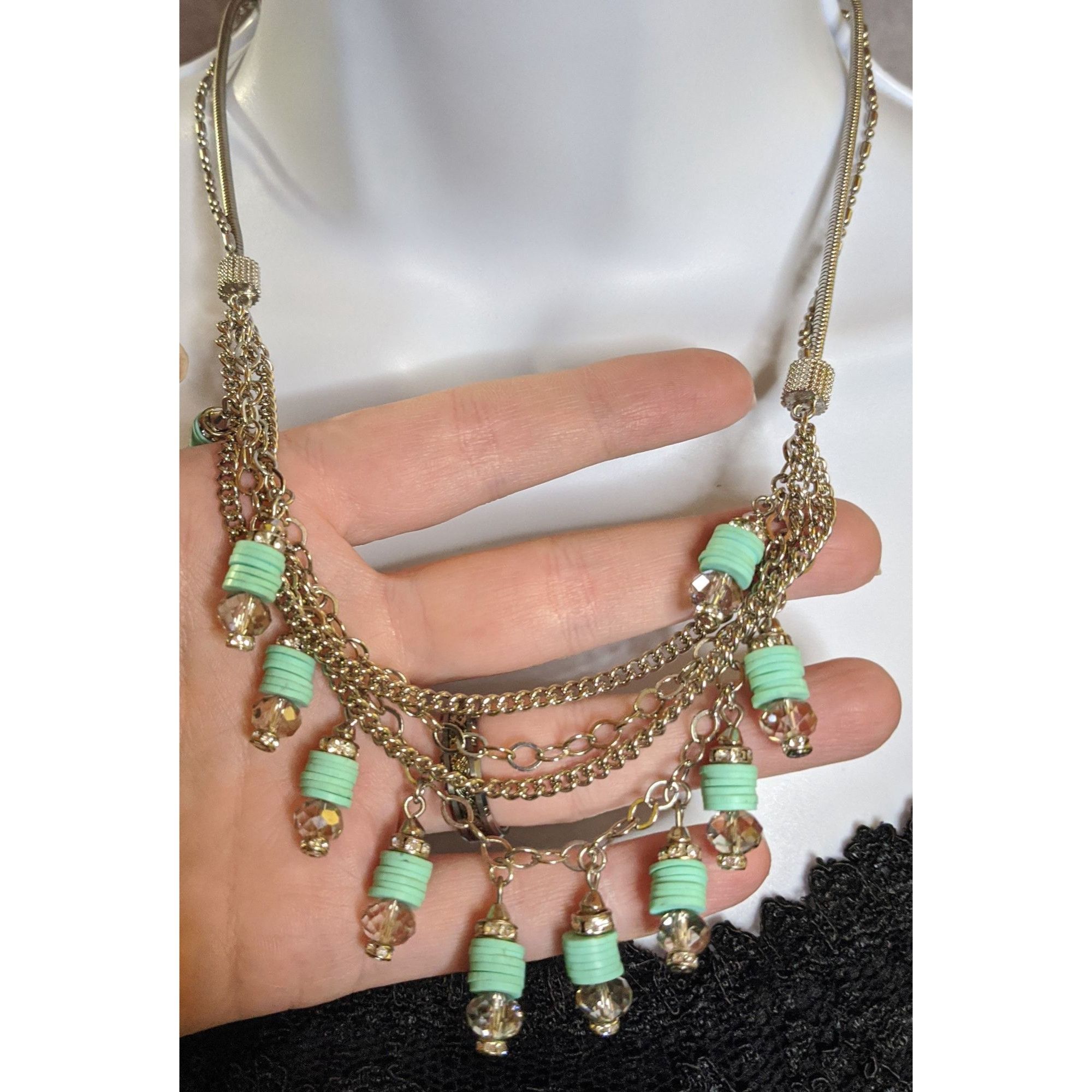 Vera Wang Simply Vera Vera Wang Finge Silver-Tone Layered Necklace Wit Size ONE SIZE - 3 Thumbnail