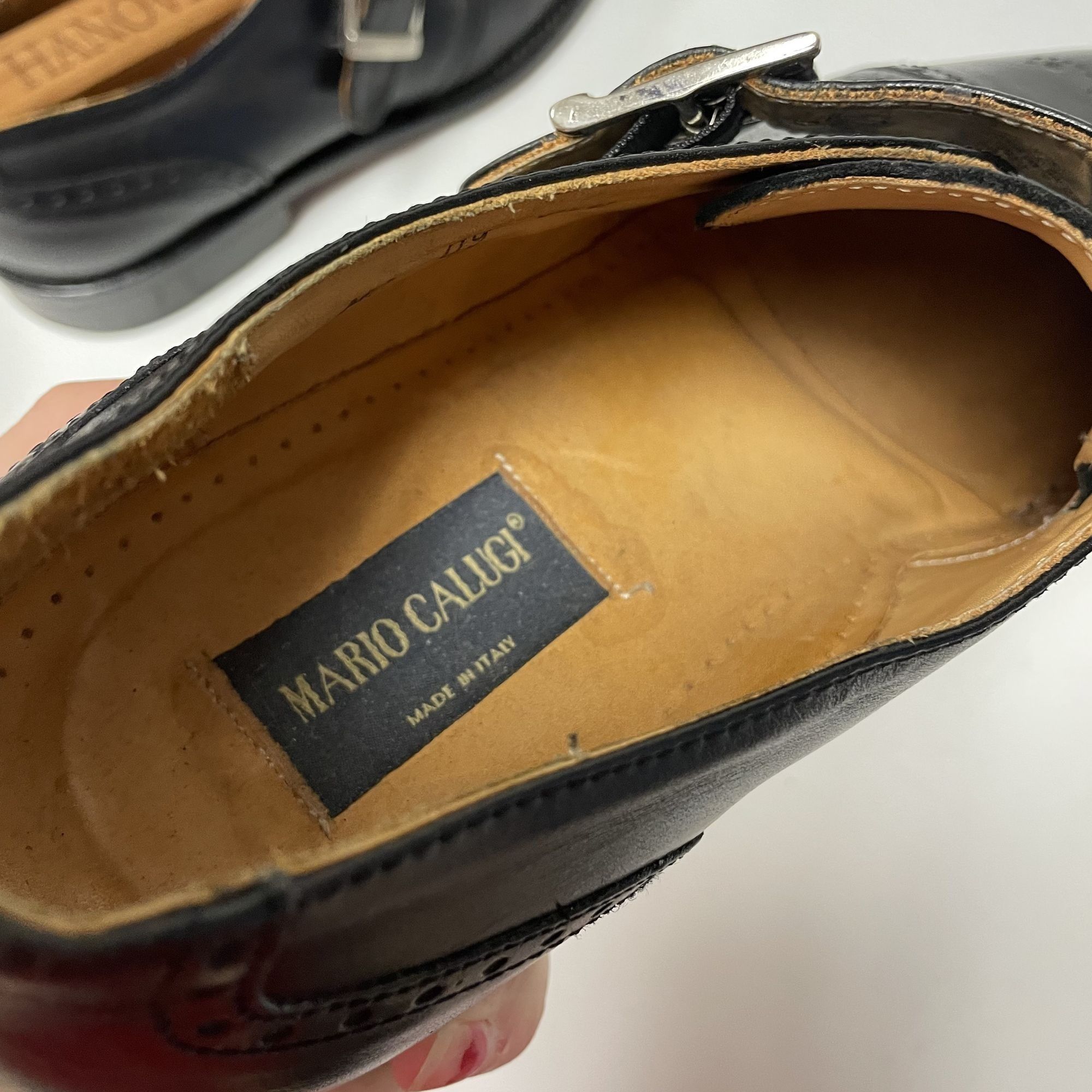 Other Vtg Mario Calugi ITALY Black Leather MONK STRAP DRESS Shoes Size US 8.5 / EU 41-42 - 10 Thumbnail