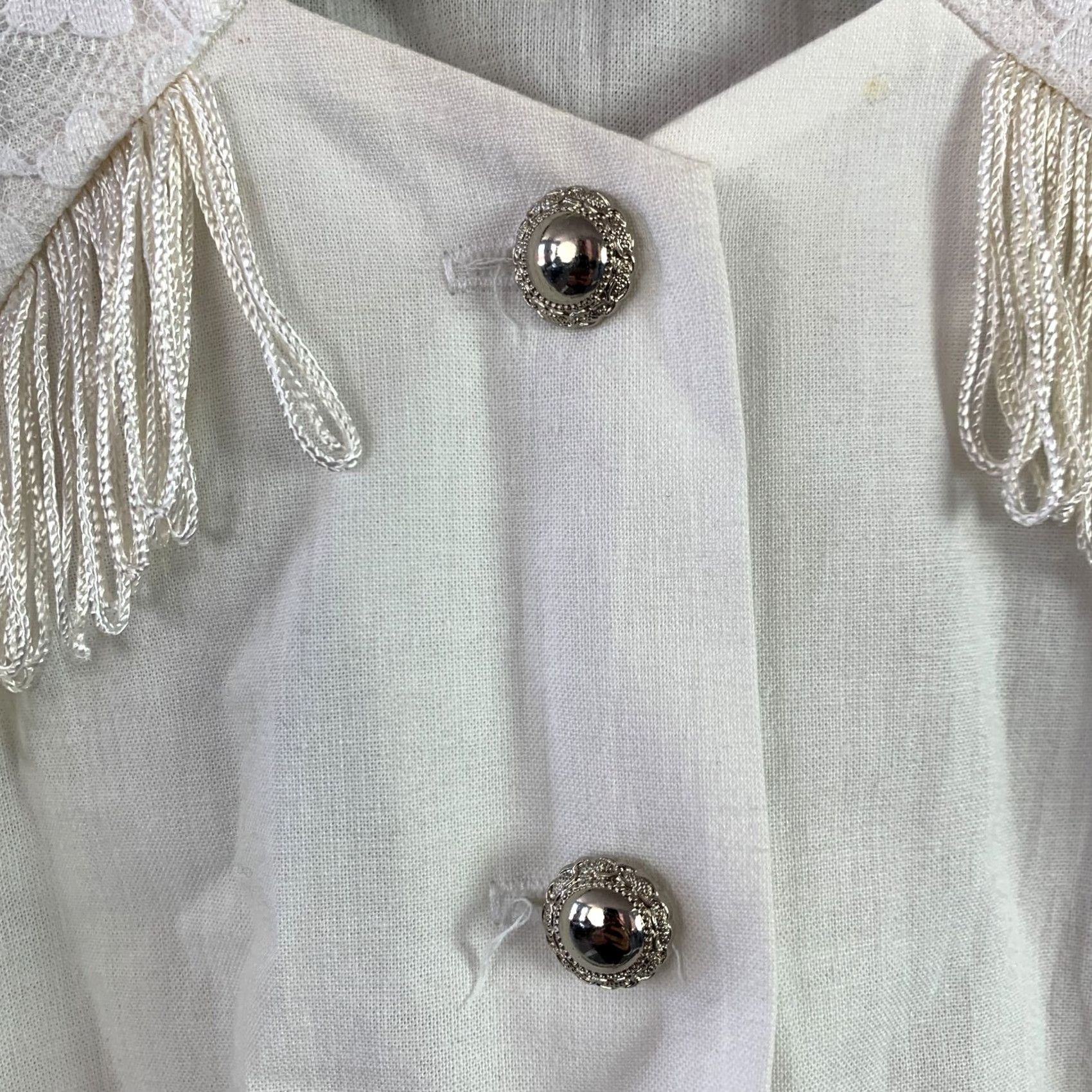 Vintage VINTAGE Banjo Dallas Texas White Lace Rodeo Cowgirl Girls Dress Outfit 6-6X NWT Size ONE SIZE - 3 Thumbnail