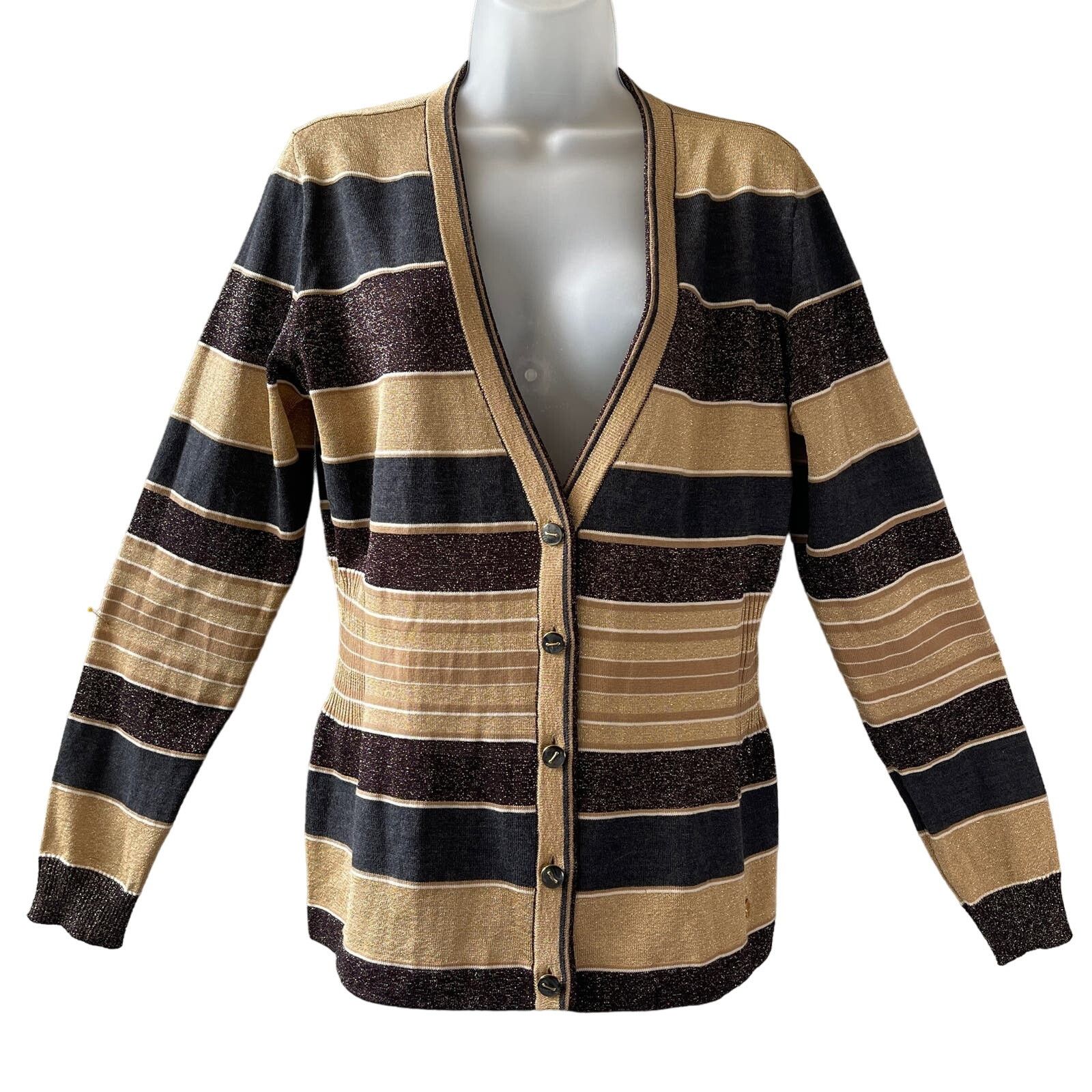 Escada ESCADA Metallic Striped Cardigan Sweater Size 40 or Medium Size M / US 6-8 / IT 42-44 - 1 Thumbnail