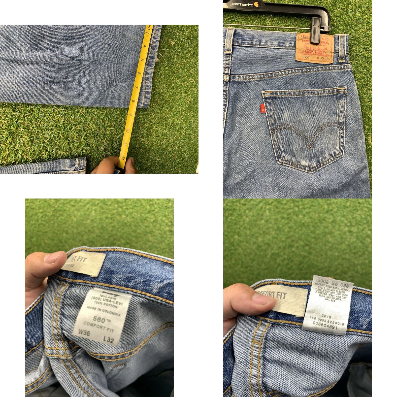 Levi's VINTAGE Levi's 560 Jeans Men's 36x32 Tapered Fit Light Wash Cotton Denim Retro Workwear Size US 36 / EU 52 - 8 Thumbnail