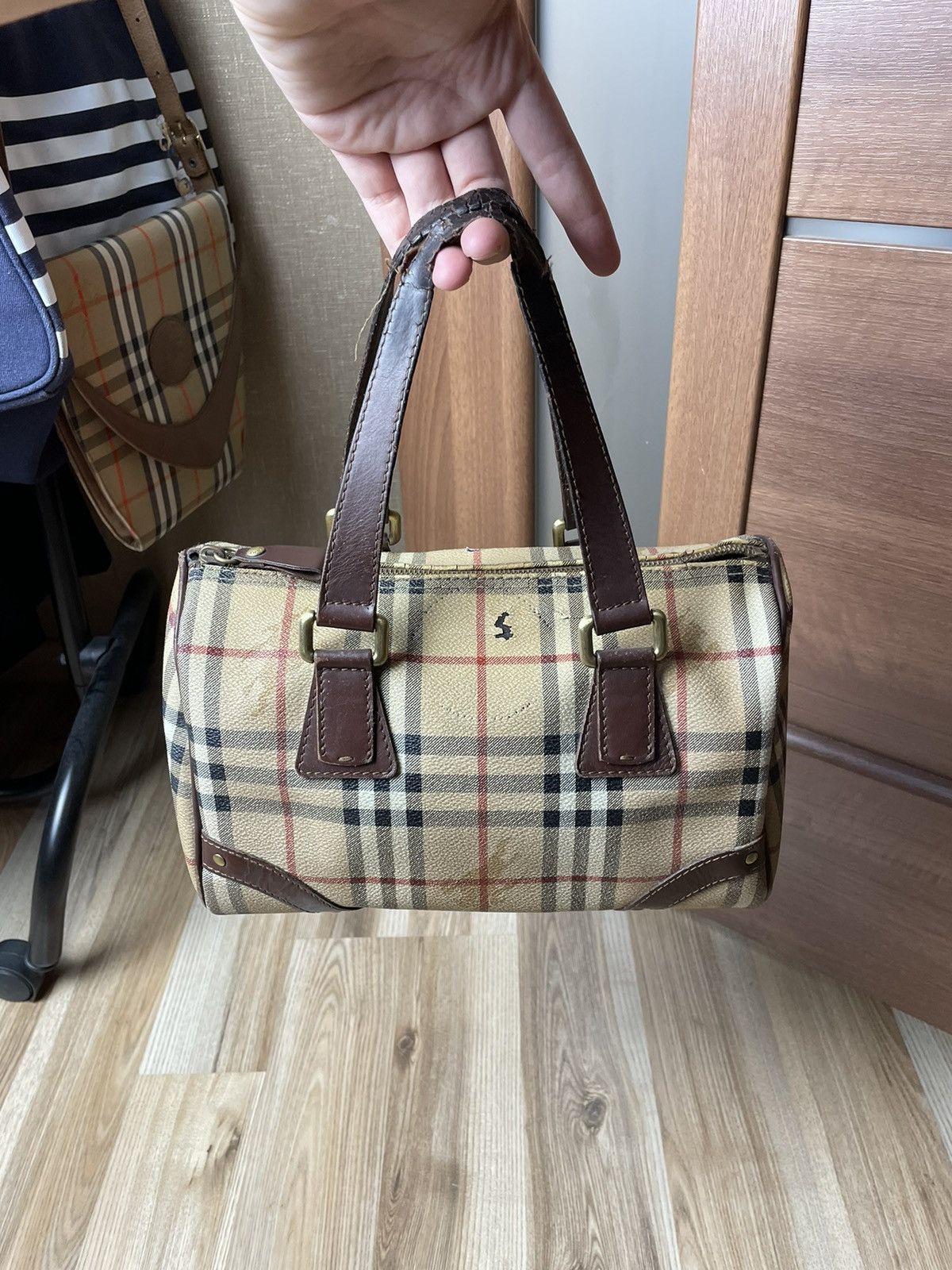 Burberry × Vintage Burberry Boston Nova Check Handbag Size ONE SIZE - 4 Thumbnail