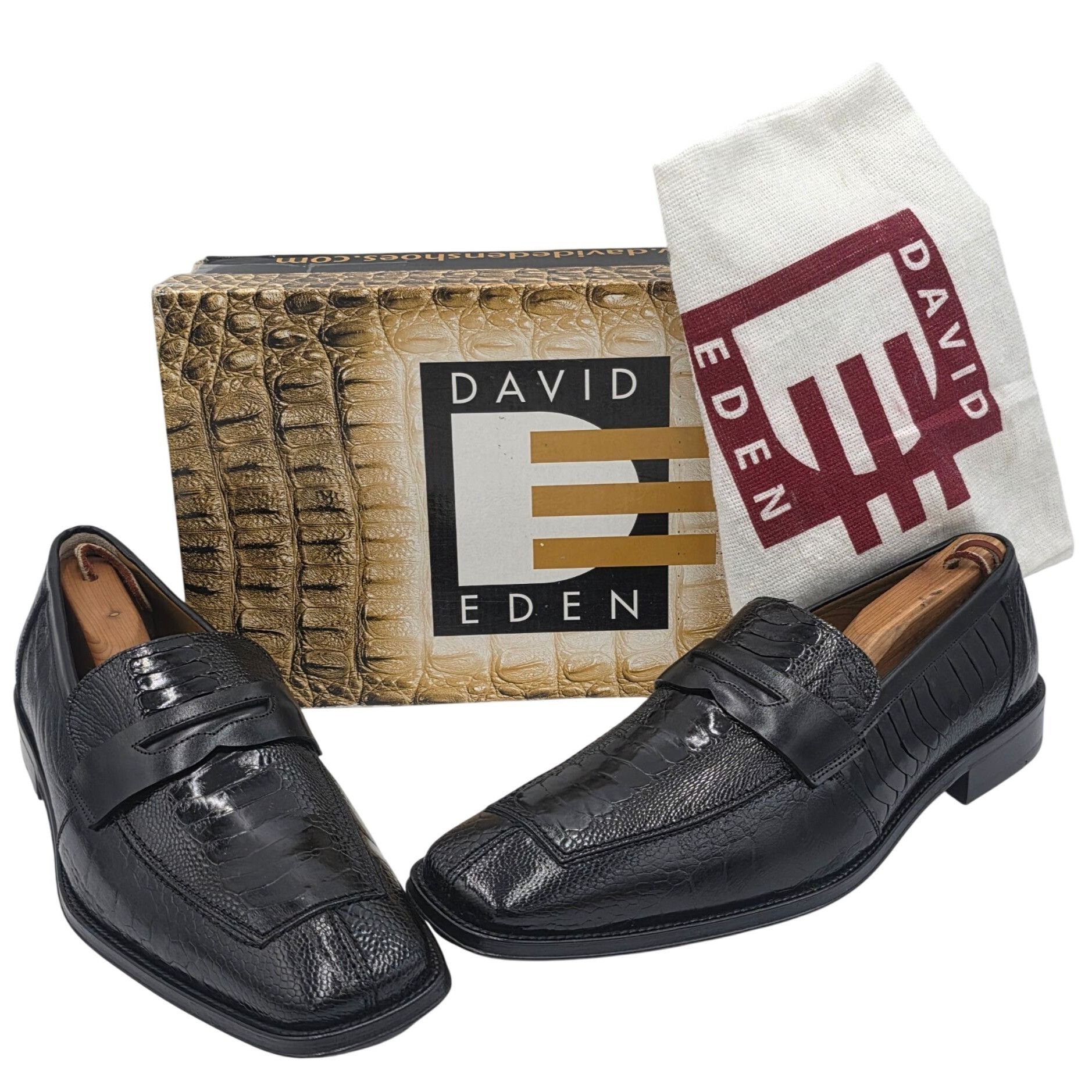 David Eden Ostrich Leg Loafers | Horse Bit | Exotic | Men’s 10 New David Eden Mens 11.5 Genuine Exotic Ostrich Leg Penny main image 4
