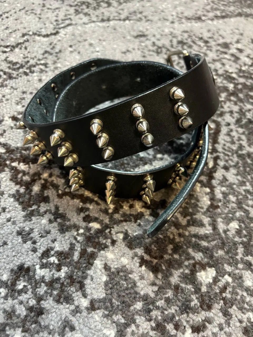 Japanese Brand × Vintage Vintage Y2K Punks Thorn Black Leather Belt Opium Owens Style Size ONE SIZE - 2 Thumbnail