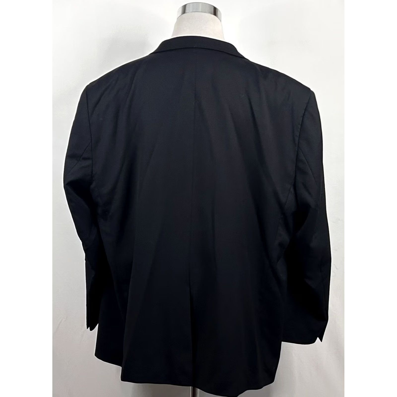 Vintage Joseph & Feiss 54R Sport Coat 100% Wool All Black Two Button Lined Formal Jacket/Coat Size US XS / EU 42 / 0 - 6 Thumbnail