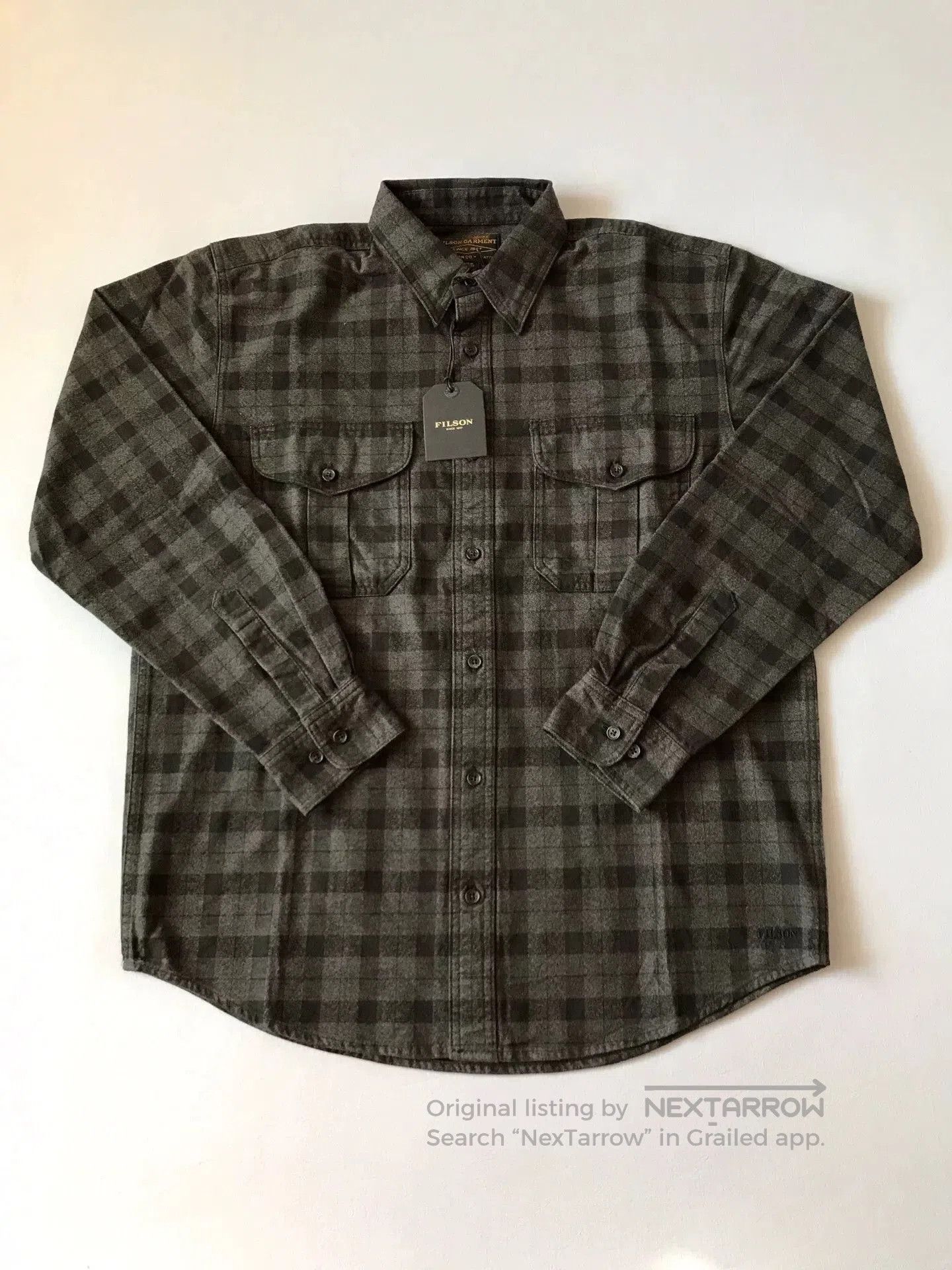 Filson Filson Gray Black Check Flannel Work Shirt. Size US M / EU 48-50 / 2 - 1 Thumbnail