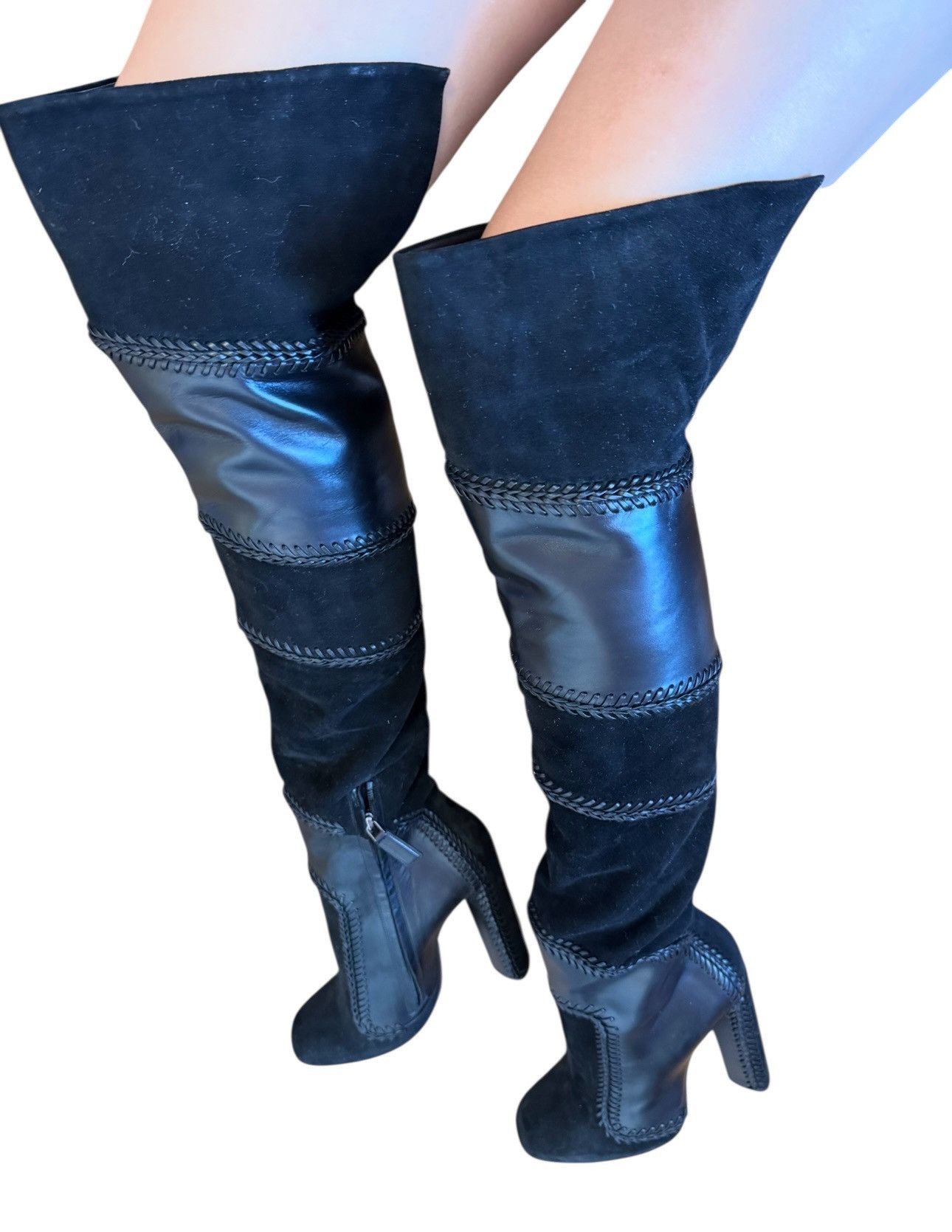Tom Ford Tim Ford black suede leather over the knee boots Size US 8 / IT 38 - 2 Thumbnail