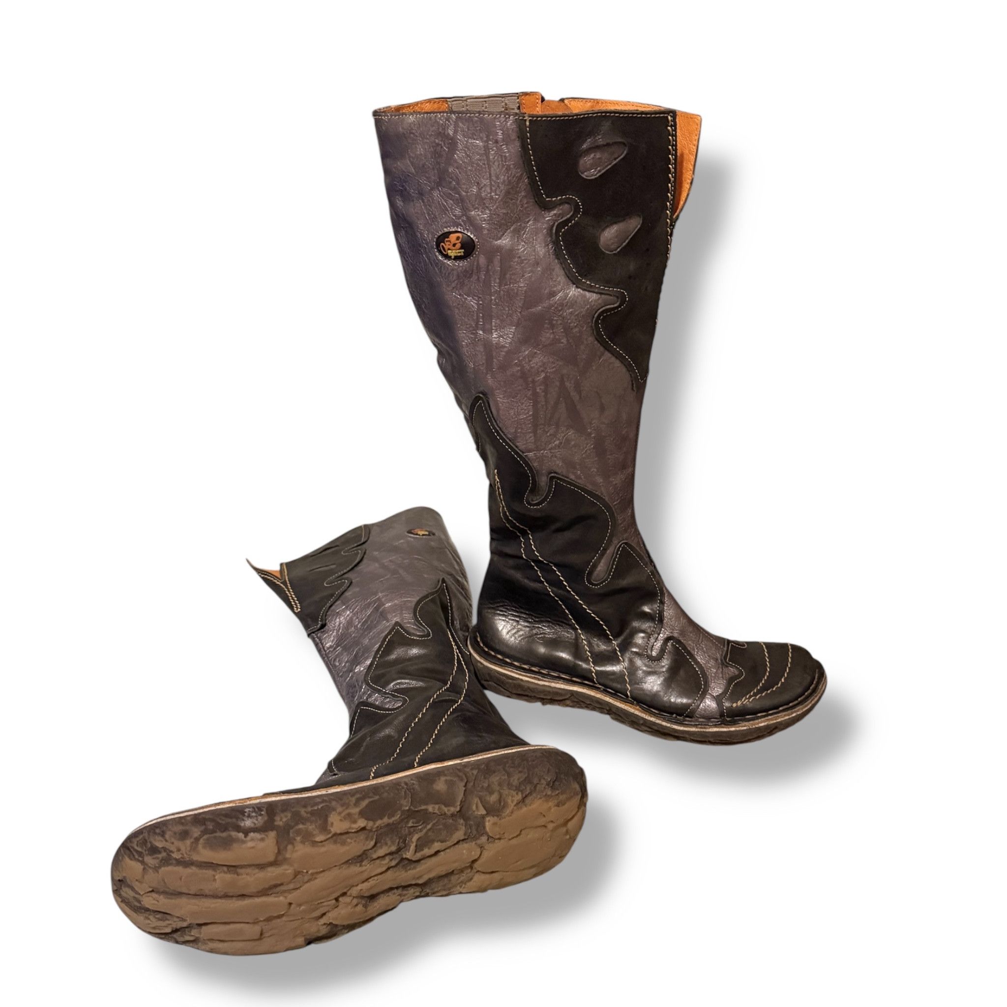 Vintage Y2K EJECT Vintage Leather Knee High Boots EU38 Size US 8 / IT 38 - 4 Thumbnail