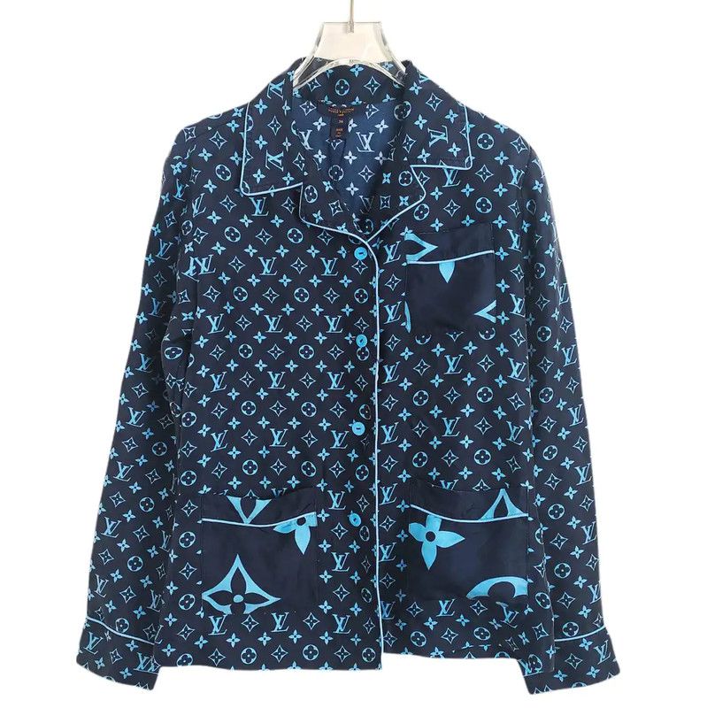 Louis Vuitton Blue Silk Blend Women’s Shirt 0089