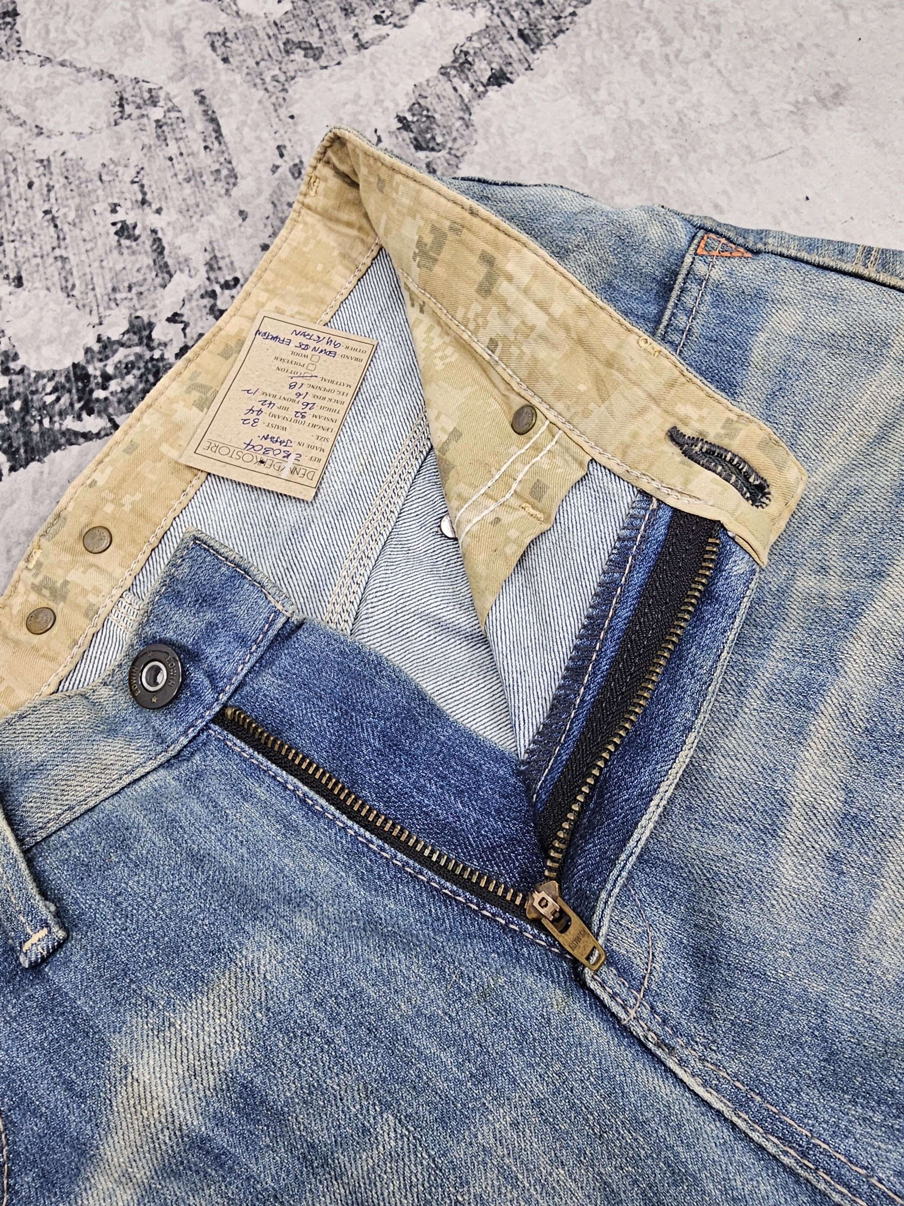 Edwin EDWIN 505 E FUNCTION Twisted Stone Wash Stain Jeans JB0304 Size US 32 / EU 48 - 10 Thumbnail