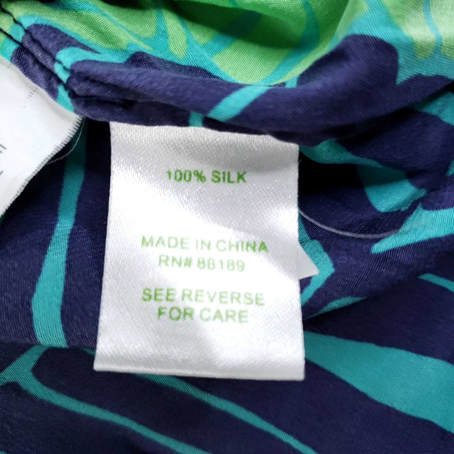Lilly Pulitzer Lilly Pulitzer Shirt Womens Medium Blue Green Silk Leaf Print Tunic Blouse Top Size M / US 6-8 / IT 42-44 - 7 Thumbnail