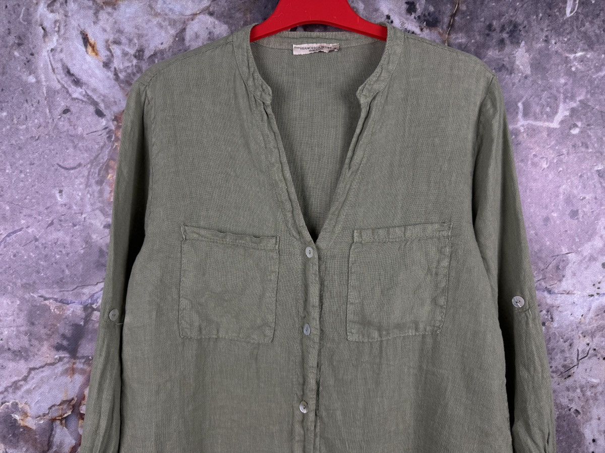Other Women’s Francesca Bettini Linen Button-Up Blouse Olive Green Size M / US 6-8 / IT 42-44 - 3 Thumbnail