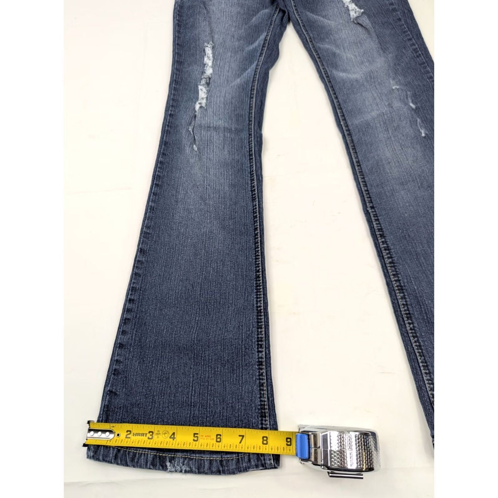 Vintage Wallflower Jeans Boots Distressed Women Junior 5 (29x32) Blue Denim 5-Pocket Size 27" / US 4 / IT 40 - 3 Thumbnail