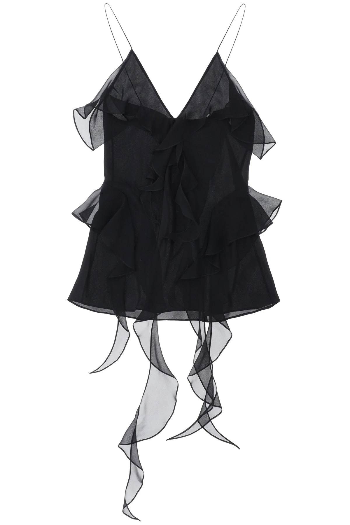 image of Khaite Piet Top With Ruffles in Black, Women's (Size Small)