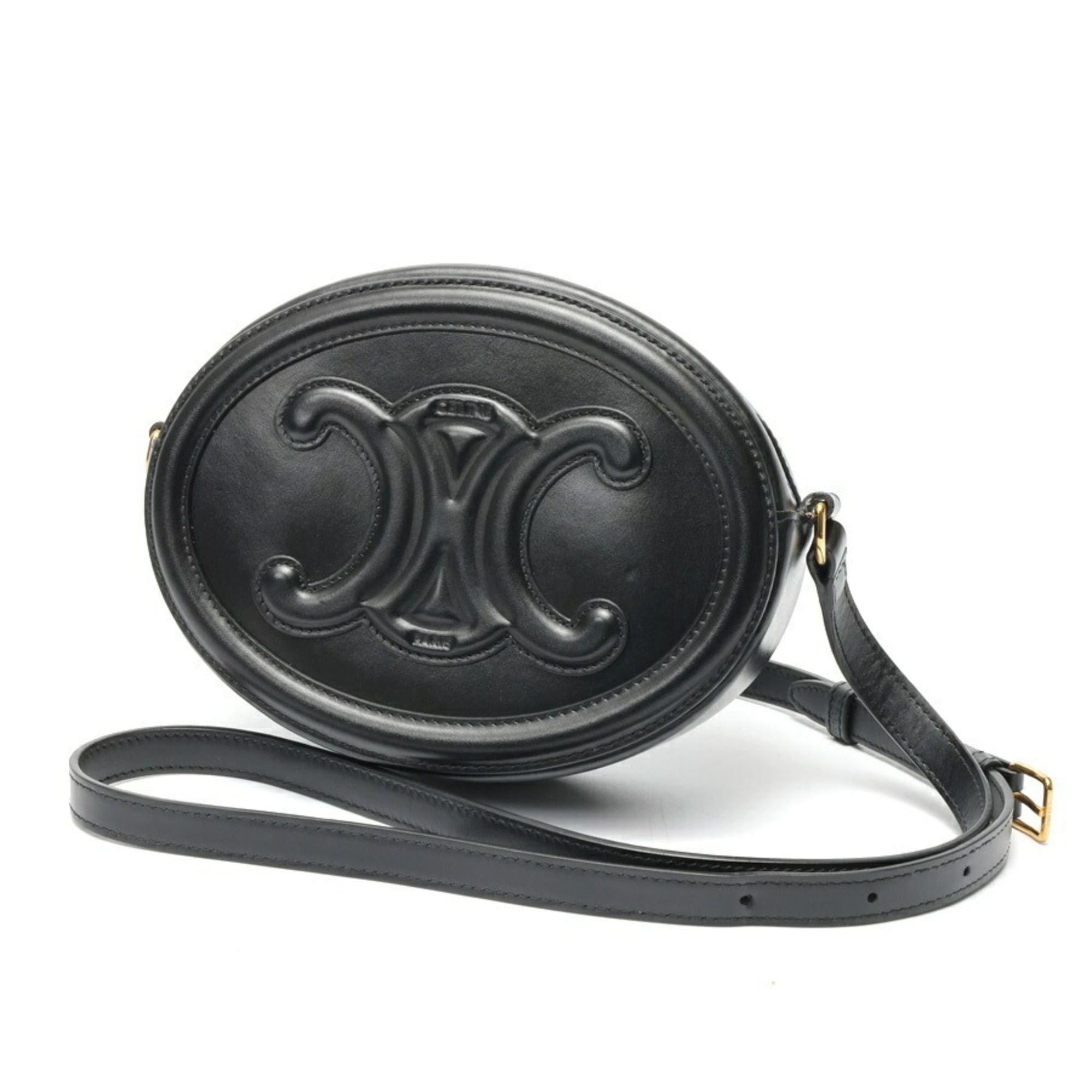 Celine Celine Oval Bag Cuile Triomphe Shoulder 19860 Black Size ONE SIZE - 1 Thumbnail