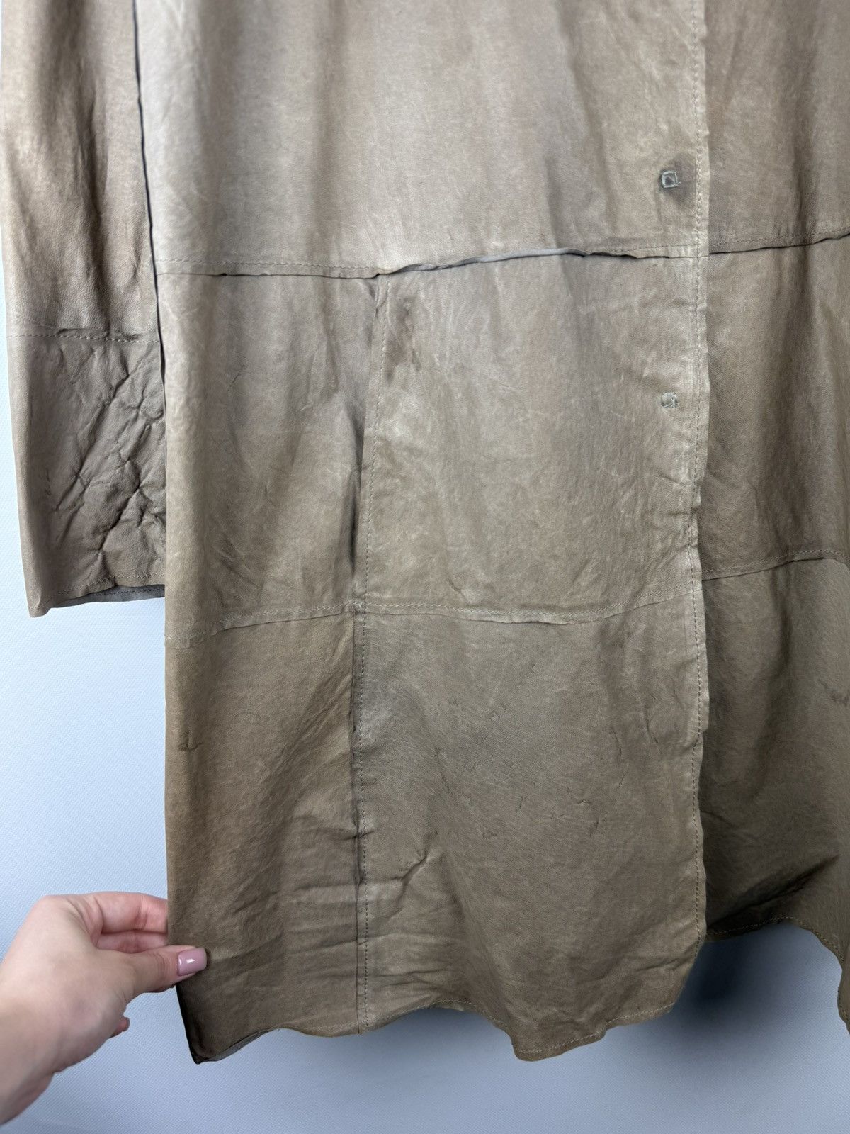 Annette Gortz Gortz Avant-Garde Lamb Leather Unlined Trench Coat Jacket Size S / US 4 / IT 40 - 10 Thumbnail