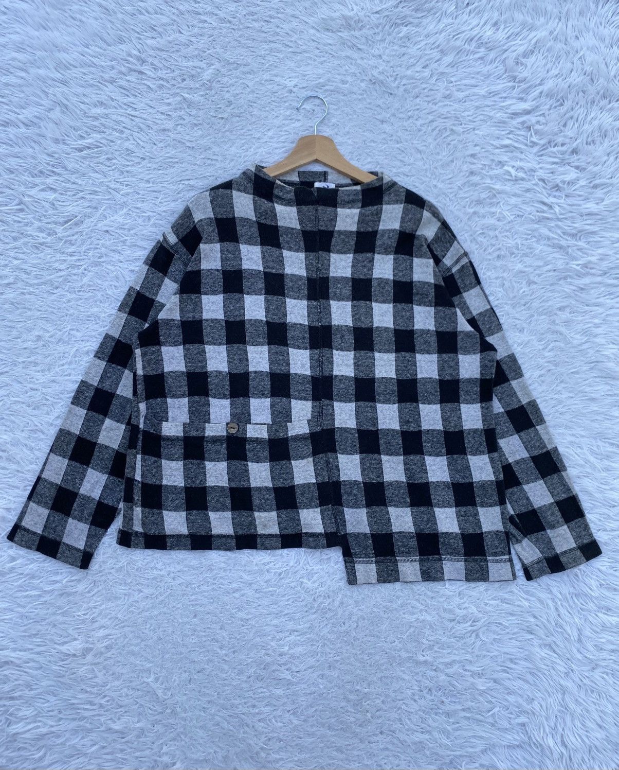 Issey Miyake Rare Vintage Hai Sporting Gear Checkered Flannel Sweater Size M / US 6-8 / IT 42-44 - 1 Thumbnail