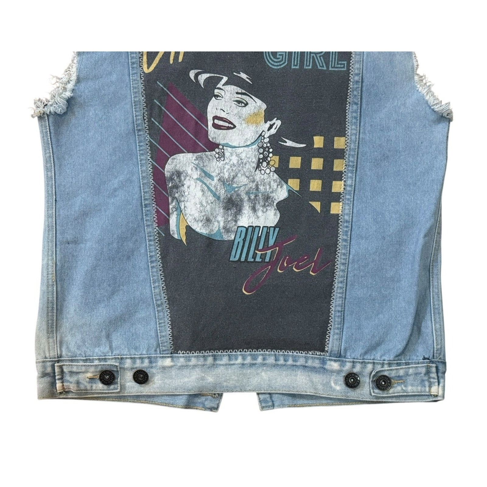 Other BILLY JOEL Uptown Girl Vintage Retro Denim Vest 70s 80s Sz M Size M / US 6-8 / IT 42-44 - 8 Thumbnail