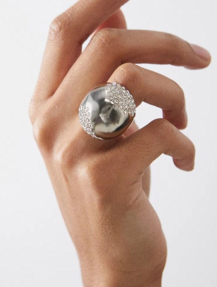 Saint Laurent Paris SAINT LAURENT Crystal-Embellished Ring Size ONE SIZE - 2 Thumbnail