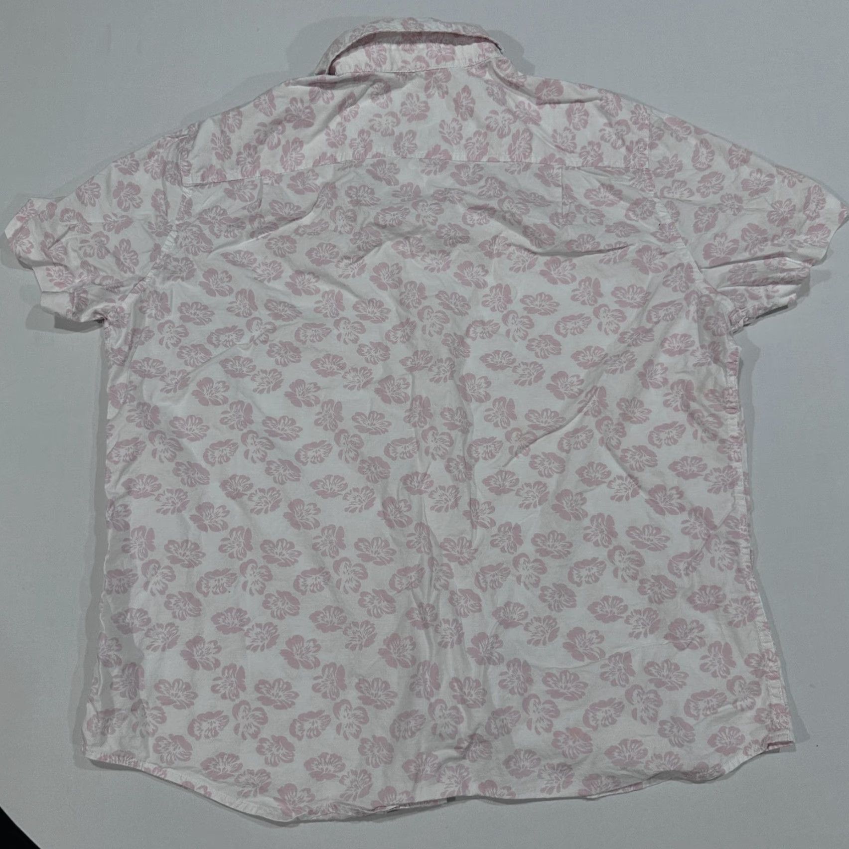 Vintage Goodfellow & Co Shirt Men XL White Pink Floral Button-Up Short Sleeve Cotton Blend Size US XL / EU 56 / 4 - 5 Thumbnail