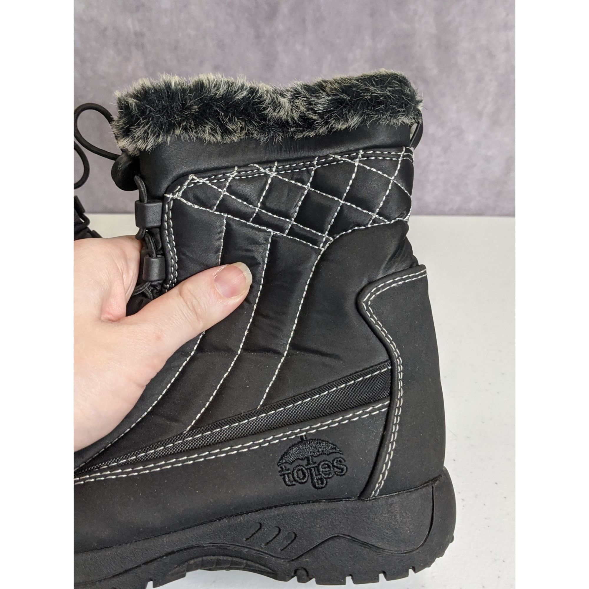 Other Totes Eve Black Snow Boots Size US 7 / IT 37 - 4 Thumbnail