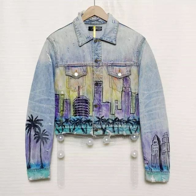 Amiri Amiri Hollywood Distressed Denim Jacket Size US XS / EU 42 / 0 - 1 Thumbnail