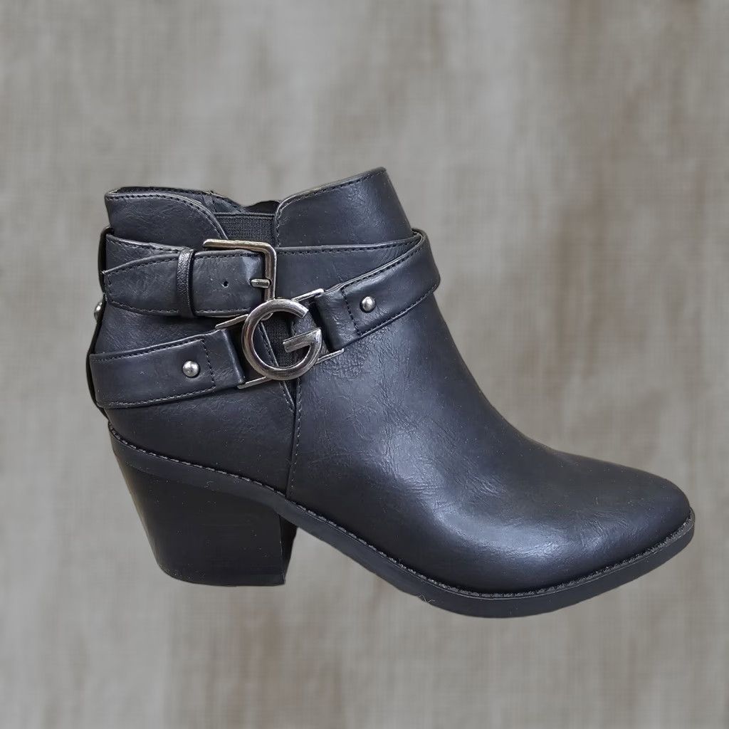 Guess Chelsea Boots Women's Size 6.5 Black Cuban Heel Shoes Ankle Biker