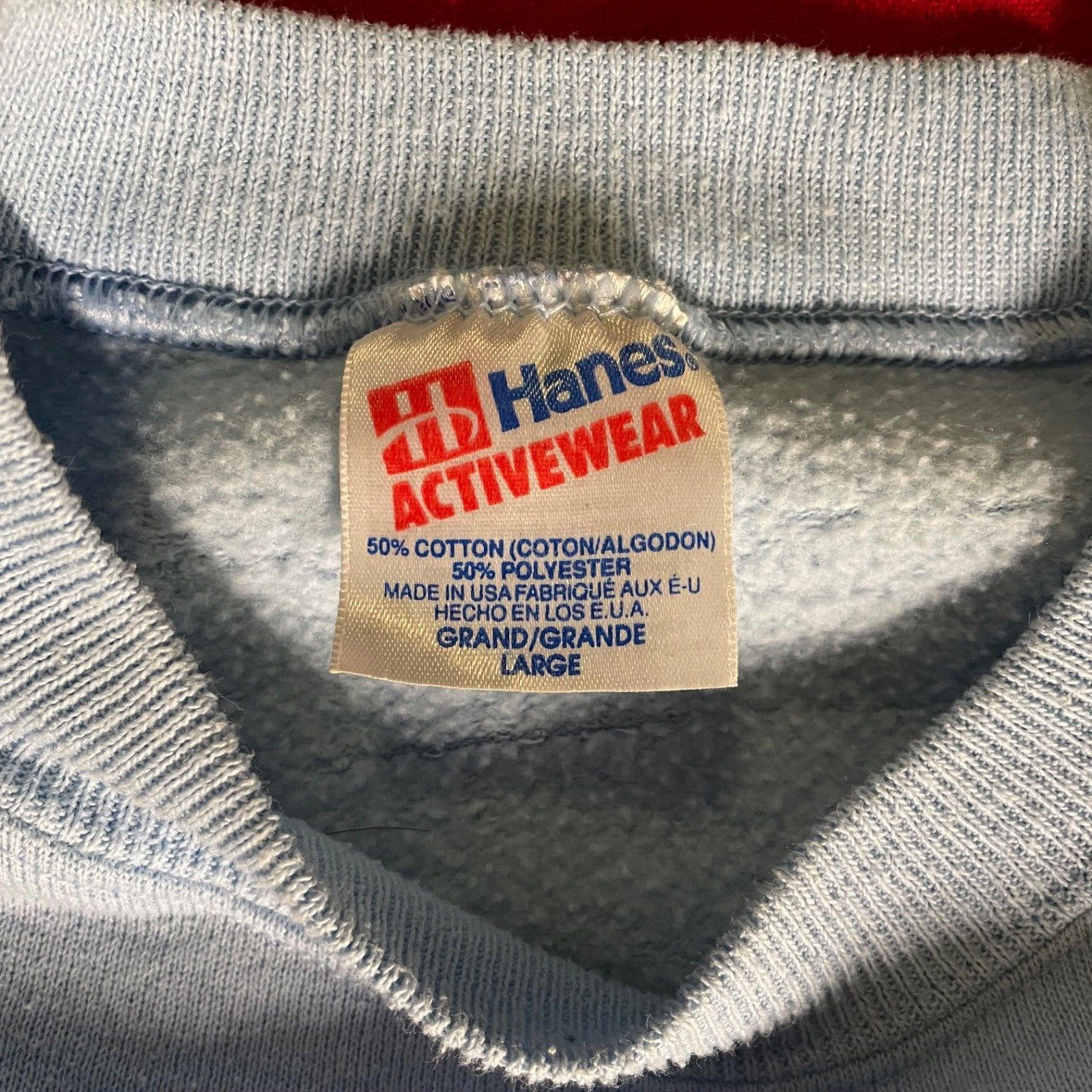 Hanes × Vintage Blue Churchill Stamp Sweatshirt Grandpacore Grandmacore USA Size US L / EU 52-54 / 3 - 6 Thumbnail