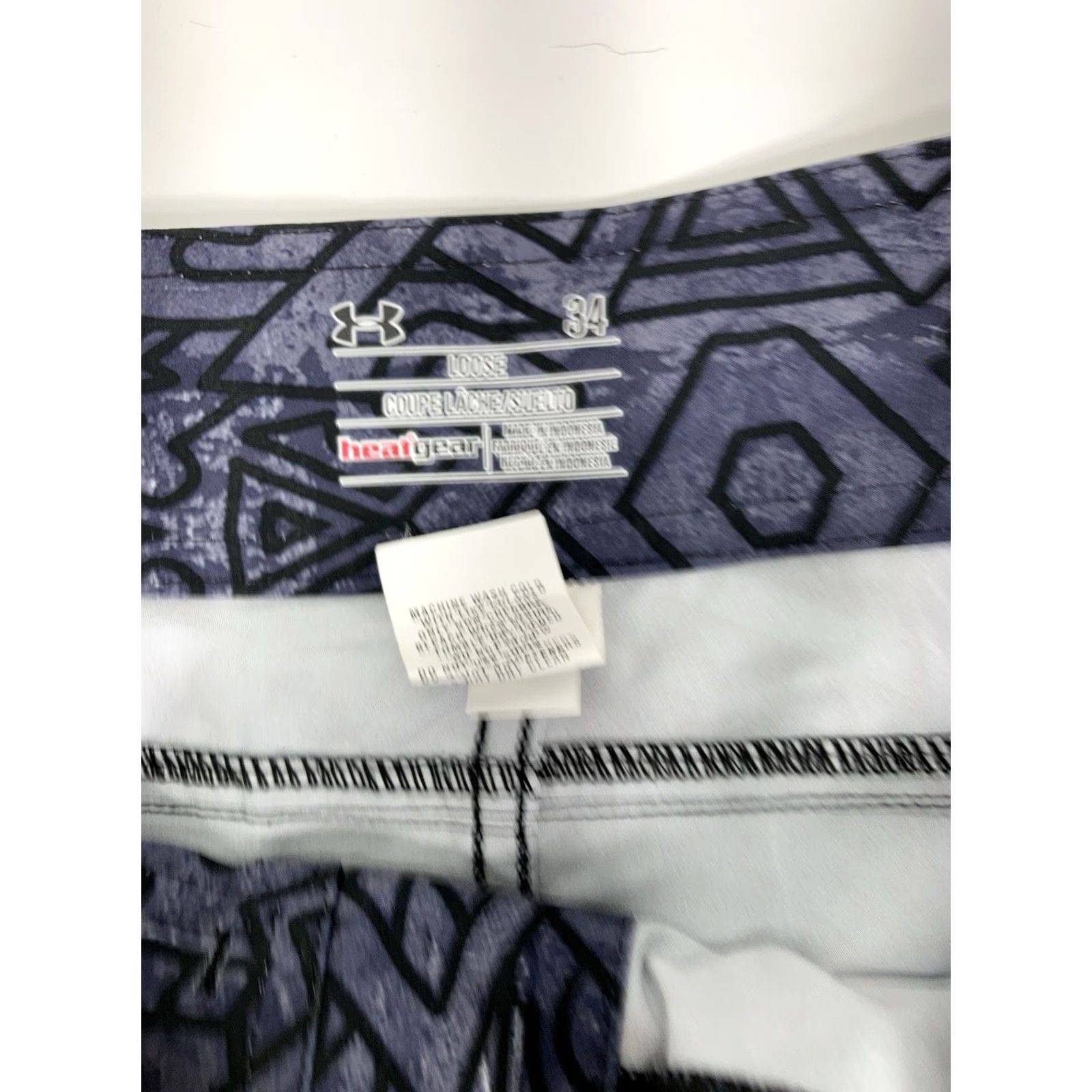 Under Armour Under Armour Board Shorts Swim Trunks Men 34 Gray Geometric Draw String Regular Loose Fit Size US 34 / EU 50 - 5 Thumbnail