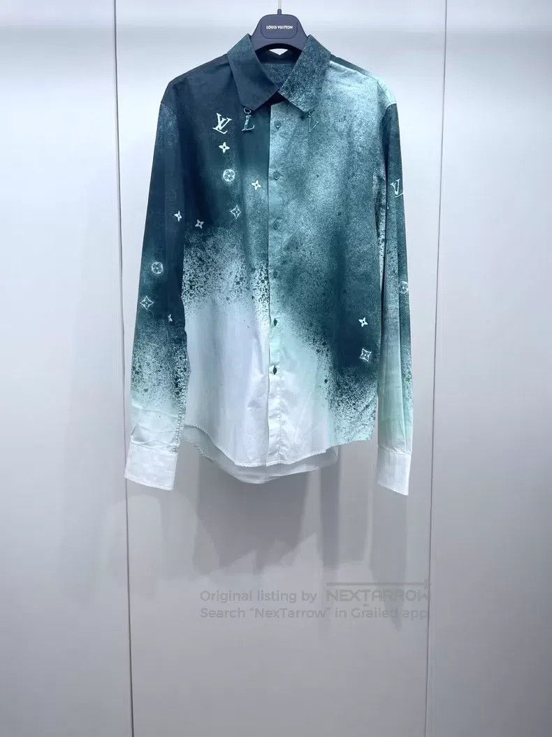 Louis Vuitton Louis Vuitton Green Tie Dye Gradient Long Sleeve Shirt Size US M / EU 48-50 / 2 - 1 Thumbnail