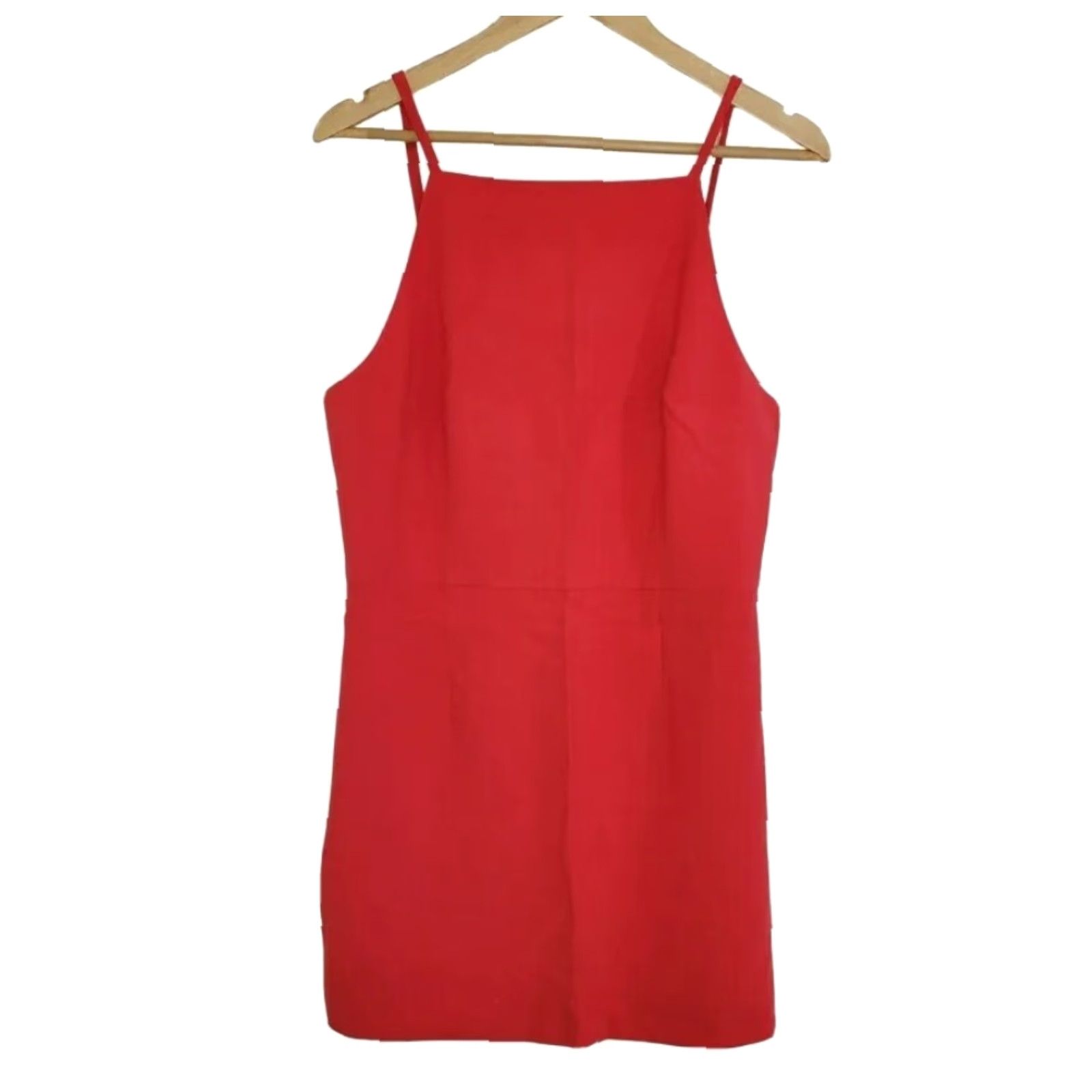 French Connection French Connection Dress Womens Size 12 A-Line Mini Square Neck Fire Coral Red Orange Pink Velvet? Size XL / US 12-14 / IT 48-50 - 2 Thumbnail
