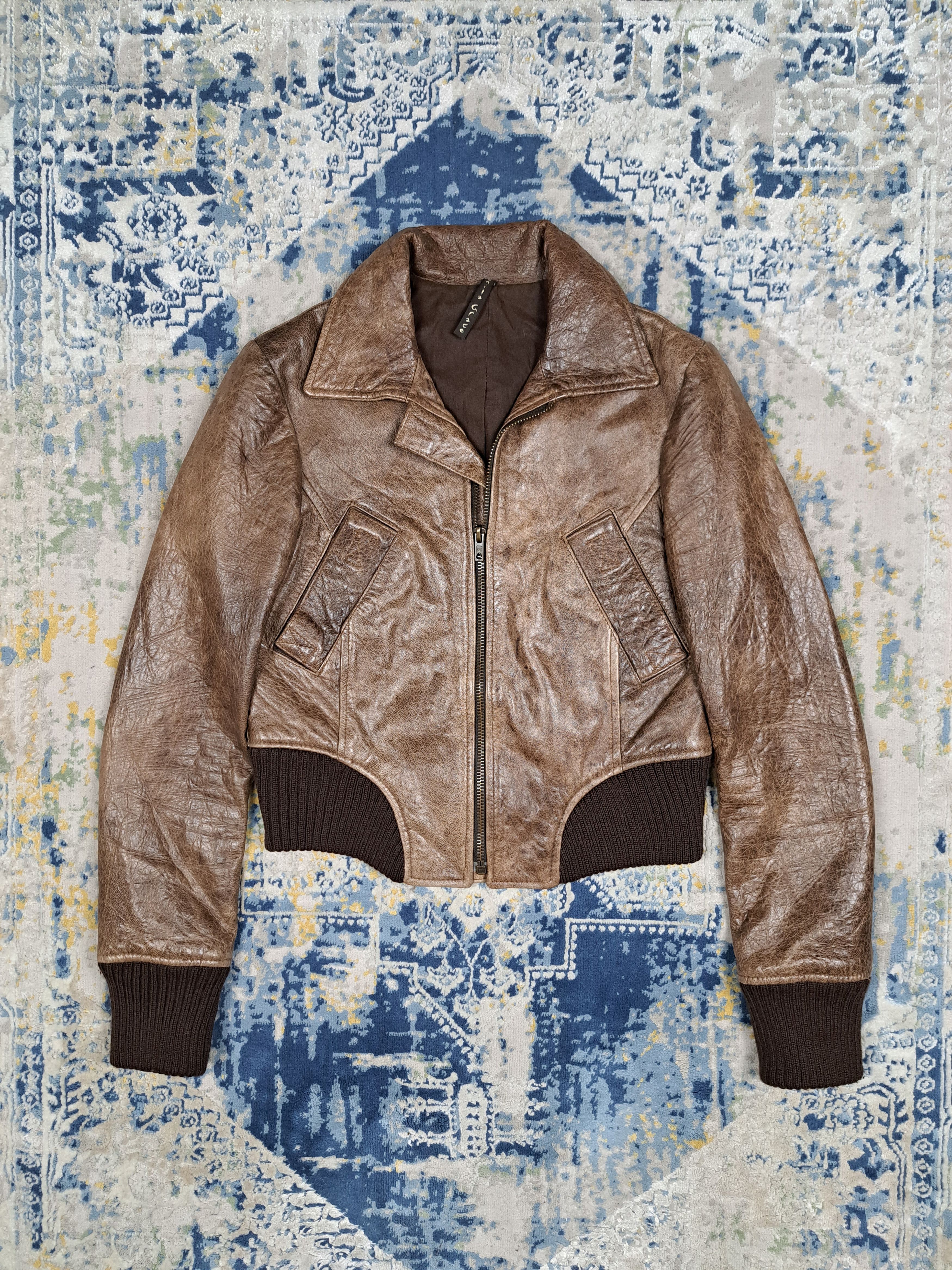 Genuine Leather × If Six Was Nine × Vera Pelle Japanese Style Cropped Leather Jacket Brown Boxy Moto Size S / US 4 / IT 40 - 1 Thumbnail