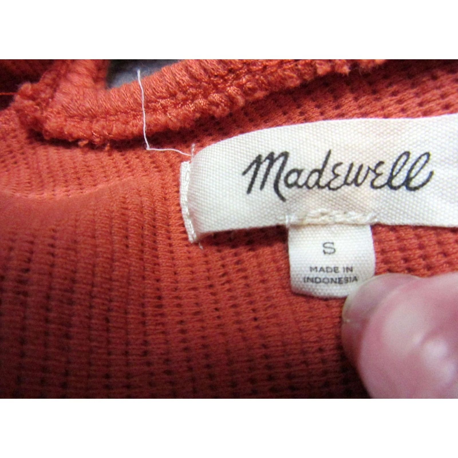 Madewell Madewell Orange V-Neck Cropped Ribbed Cotton Knit Tank Top Womens Small Size S / US 4 / IT 40 - 2 Thumbnail