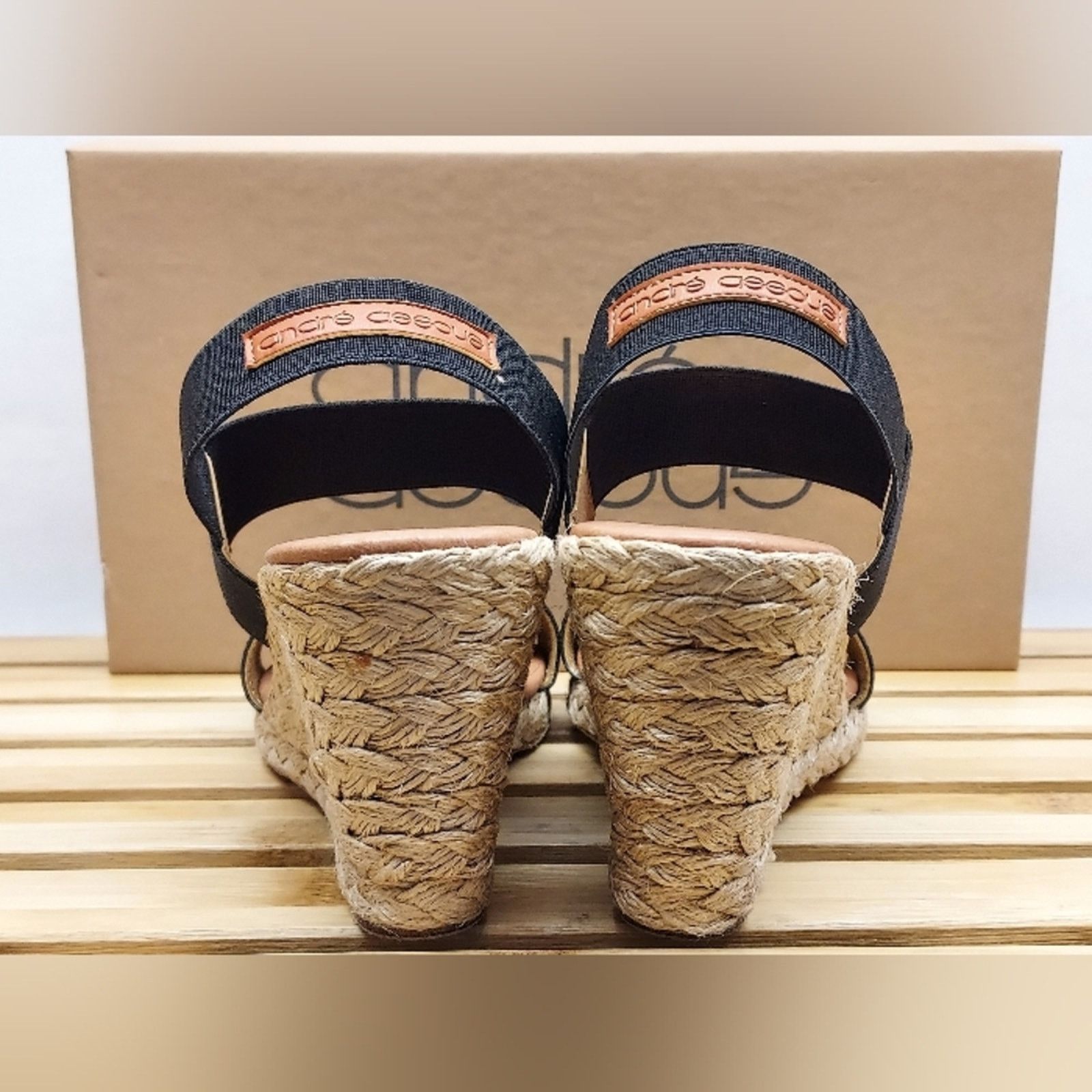 Other Andre Assous Womens Black Allison Espadrille Sandals Size 6 Size US 6 / IT 36 - 7 Thumbnail
