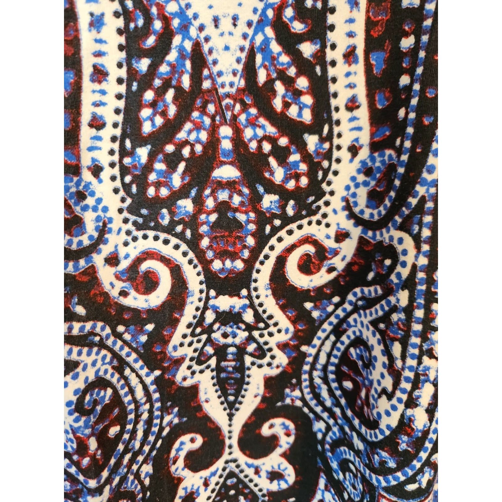 Vintage Diane Gilman Top 2X Plus Red Studded Paisley Long Sleeve Size XXL / US 16-18 / IT 52-54 - 2 Thumbnail