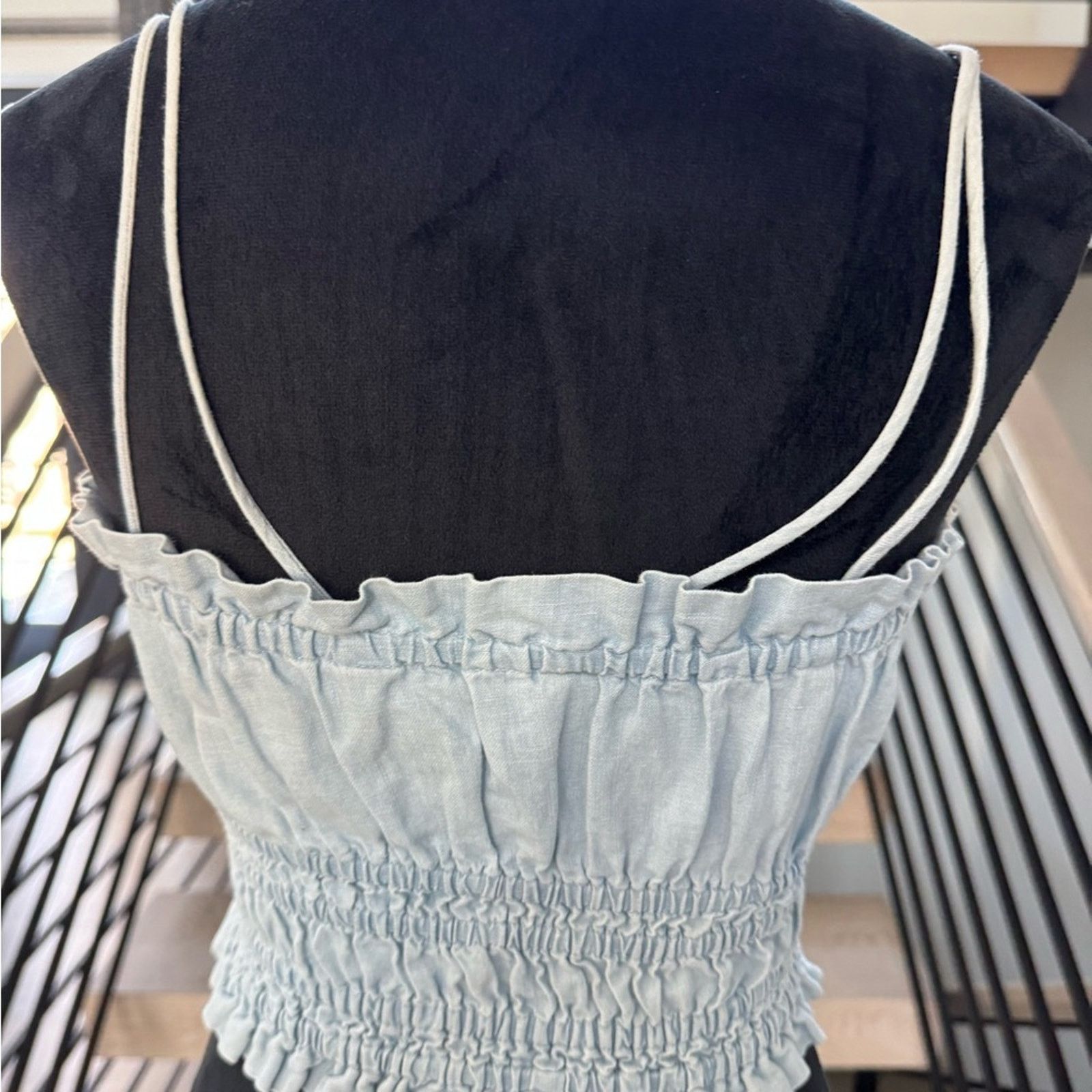 Zara New Zara Light Blue Women's Smocked Top size XS Size S / US 4 / IT 40 - 5 Thumbnail