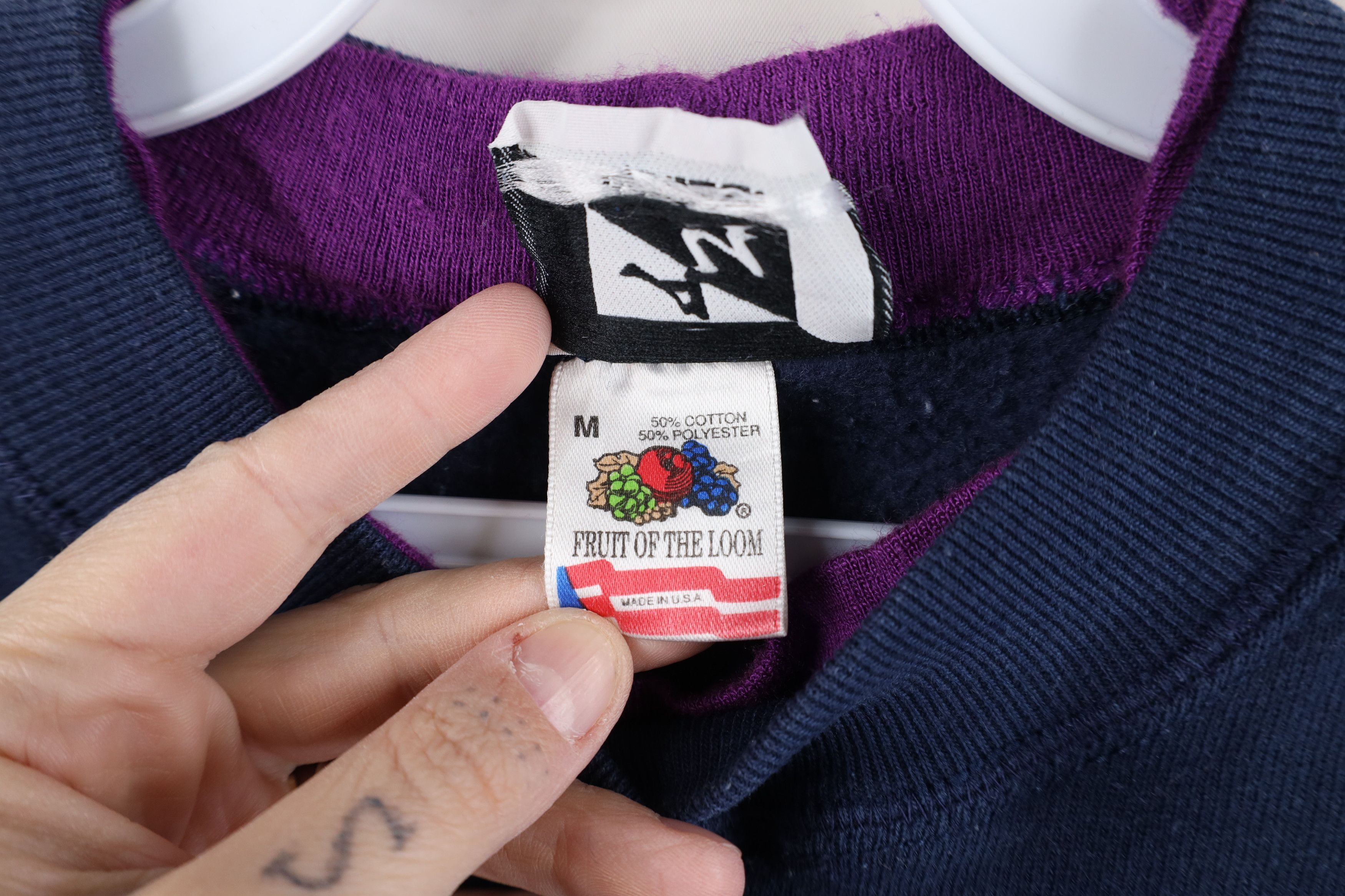 Vintage Vintage 90s Streetwear Nature Wolf Moon Sweatshirt Blue USA Size M / US 6-8 / IT 42-44 - 9 Thumbnail