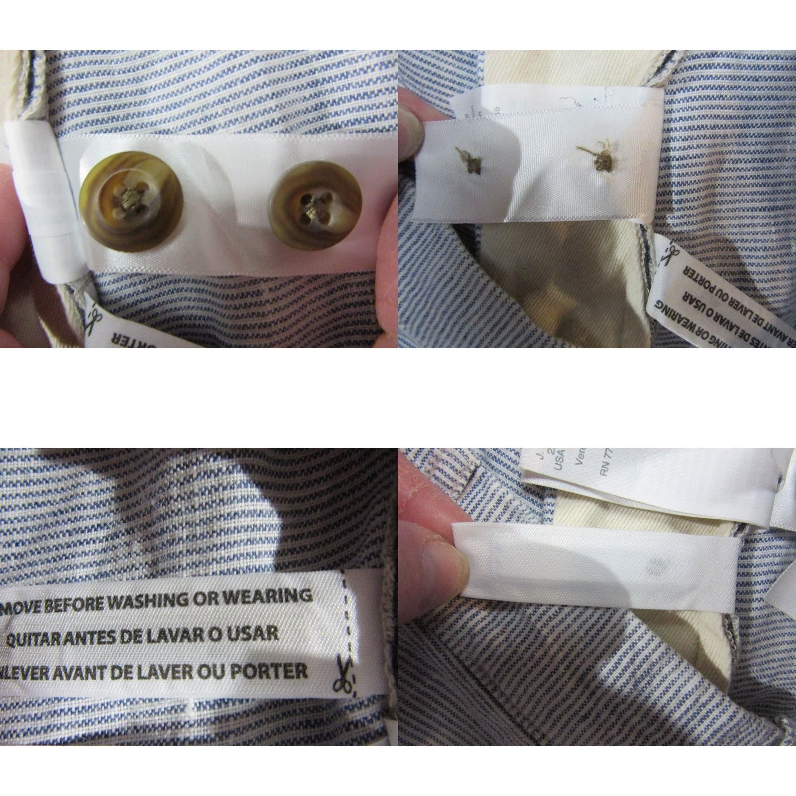 J.Crew J.Crew Shorts Mens 34 Blue White Striped Linen Summer Casual High Rise Size US 34 / EU 50 - 10 Thumbnail