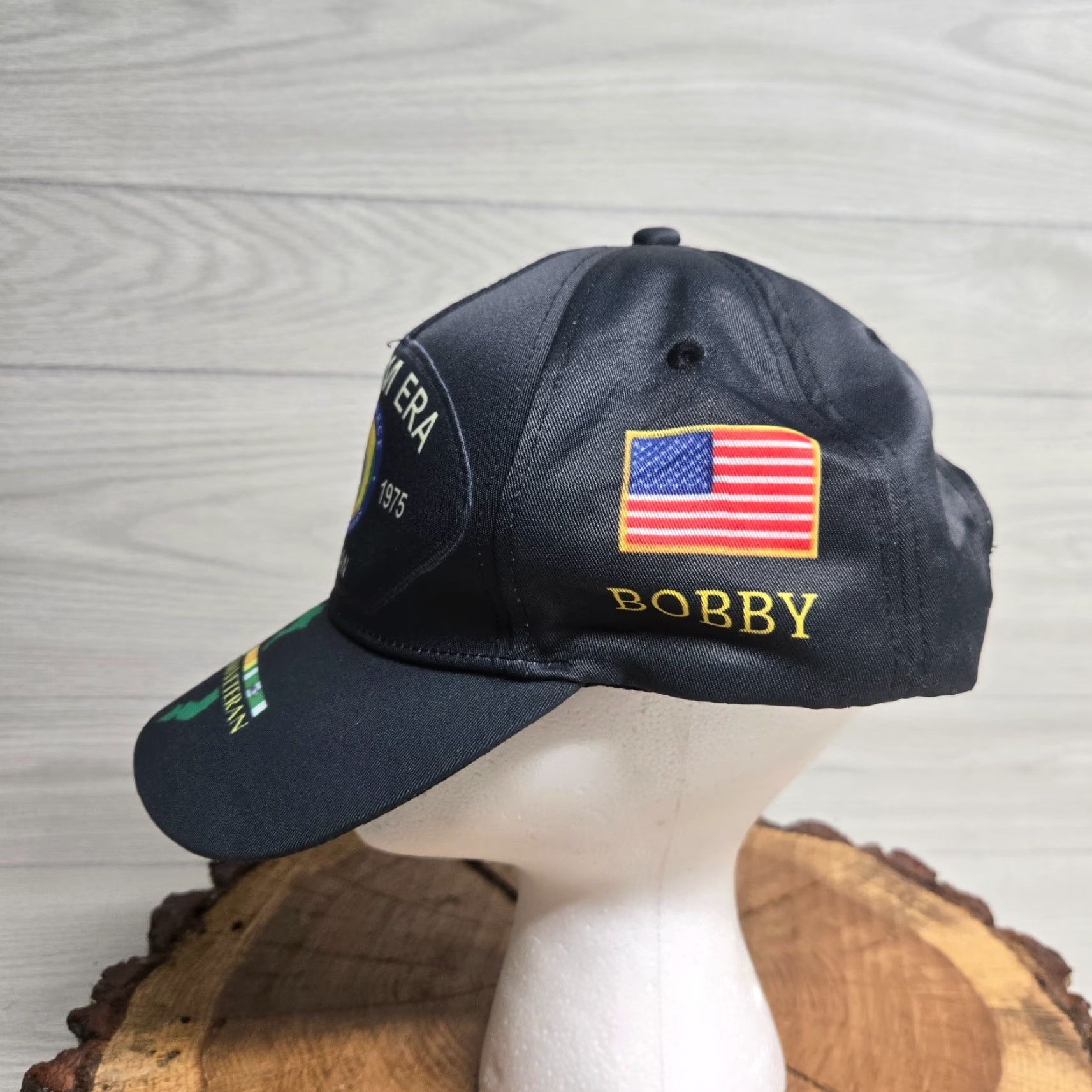 Vintage Vietnam Veteran Trucker Hat Snap-Back Men's Adjustable Black Size ONE SIZE - 4 Thumbnail