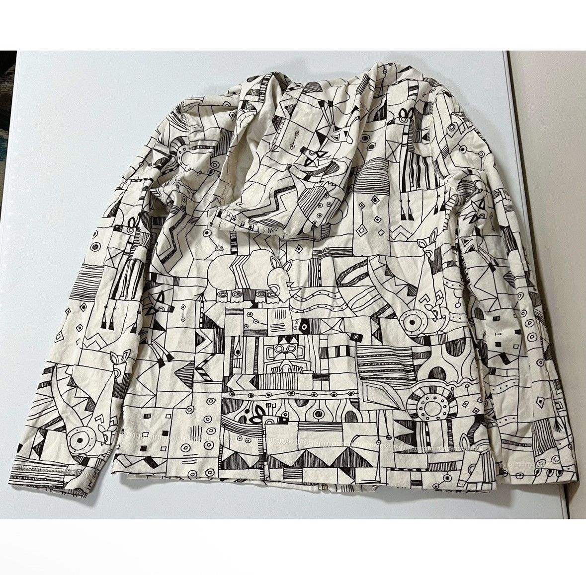 Japanese Brand White Abstract Graphic Sweater Sweatshirt Hoodie Size M 🖤 Size M / US 6-8 / IT 42-44 - 4 Thumbnail