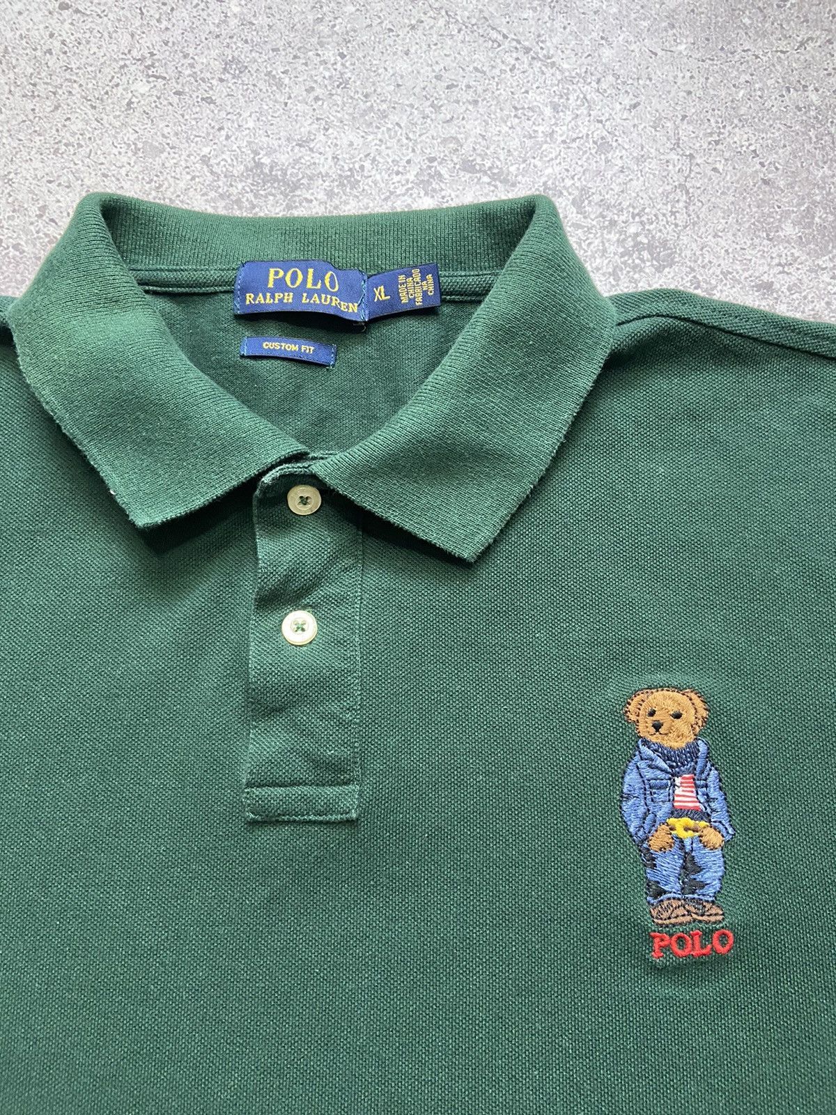 Polo Ralph Lauren Vintage Polo Bear Ralph Lauren Men Polo Tee Size US XL / EU 56 / 4 - 2 Thumbnail